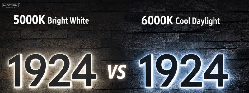 5000K vs 6000K Backlit Address Numbers