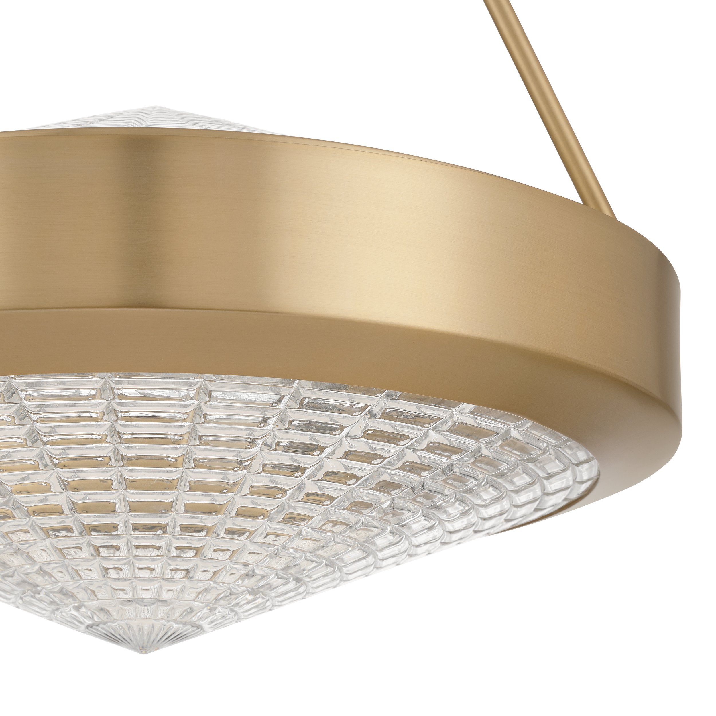 Agate 15-inch 3-light Champagne Gold Pendant Light with Clear Holophane Glass Shade