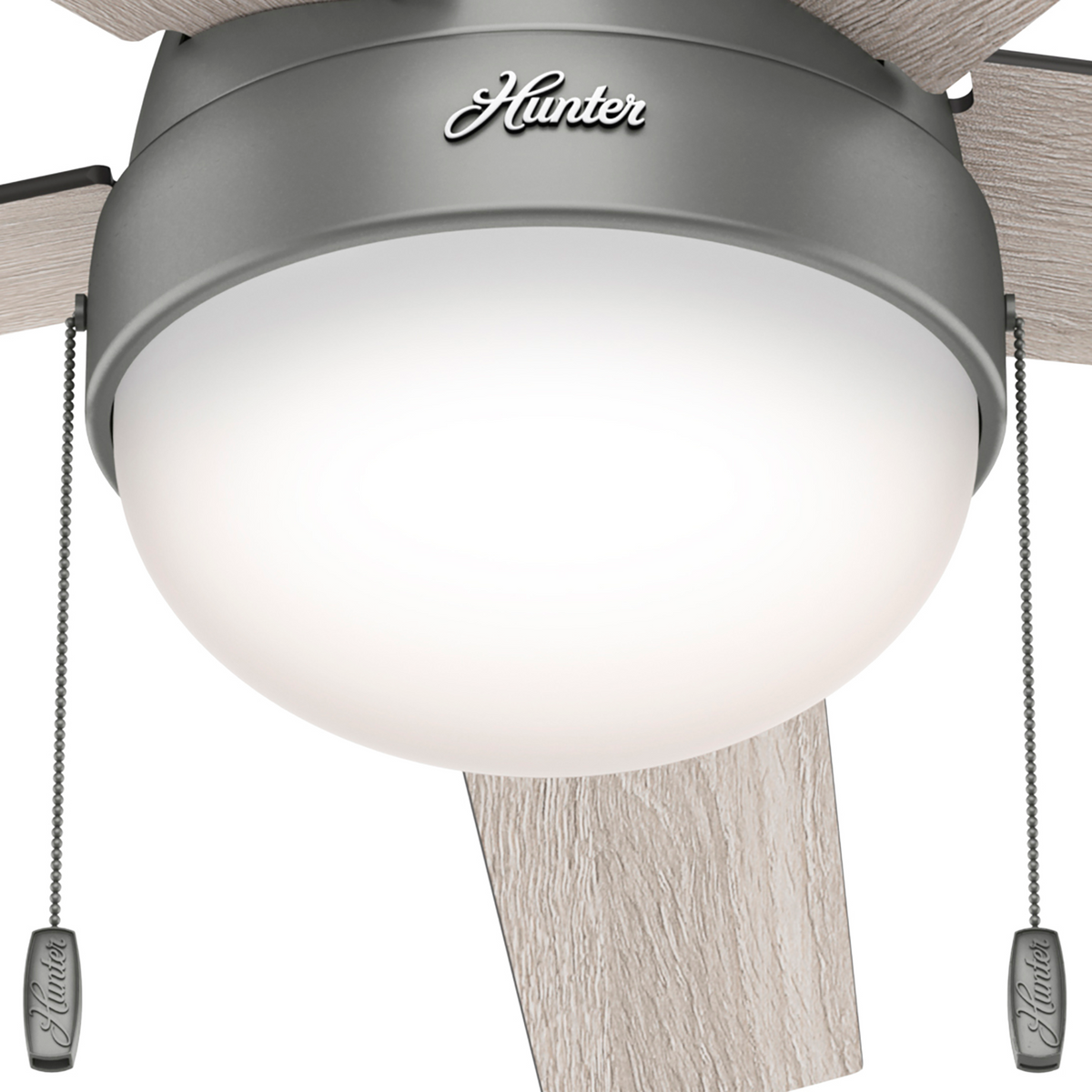 52 inch Anslee Matte Silver Ceiling Fan with LED Light Kit and Pull Chain