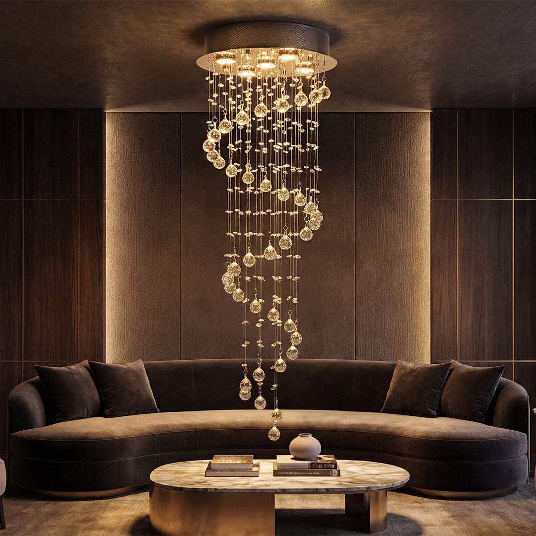 Spiral 5 Light Chrome Chandelier