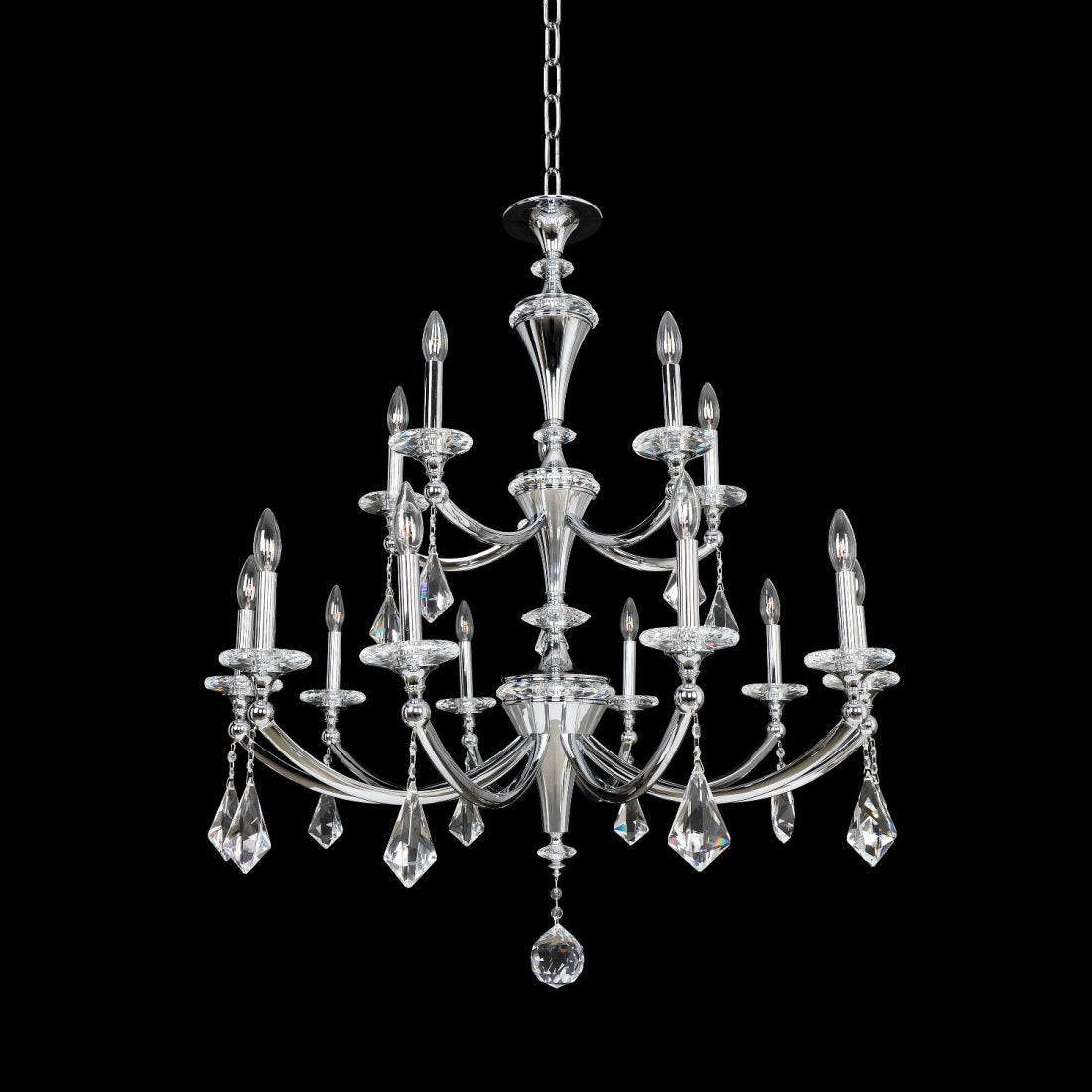 40'' Floridia 15 Light Chrome Tiered Chandelier