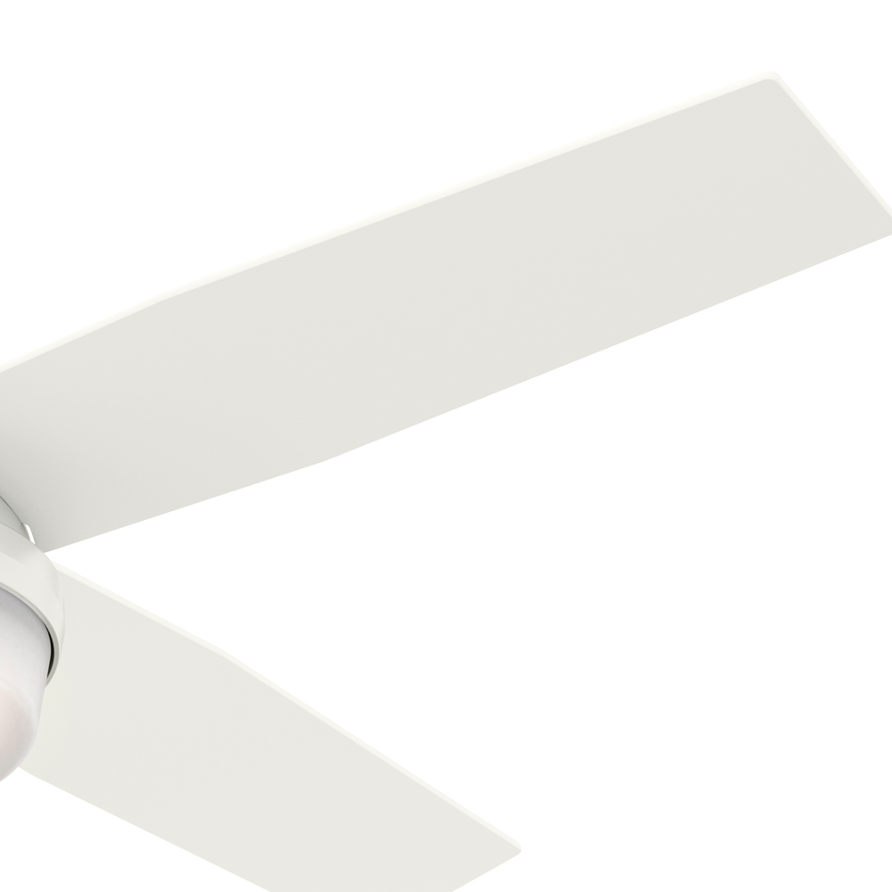 52 inch Dempsey Fresh White Damp Rated Ceiling Fan with LED Light Kit and Handheld Remote