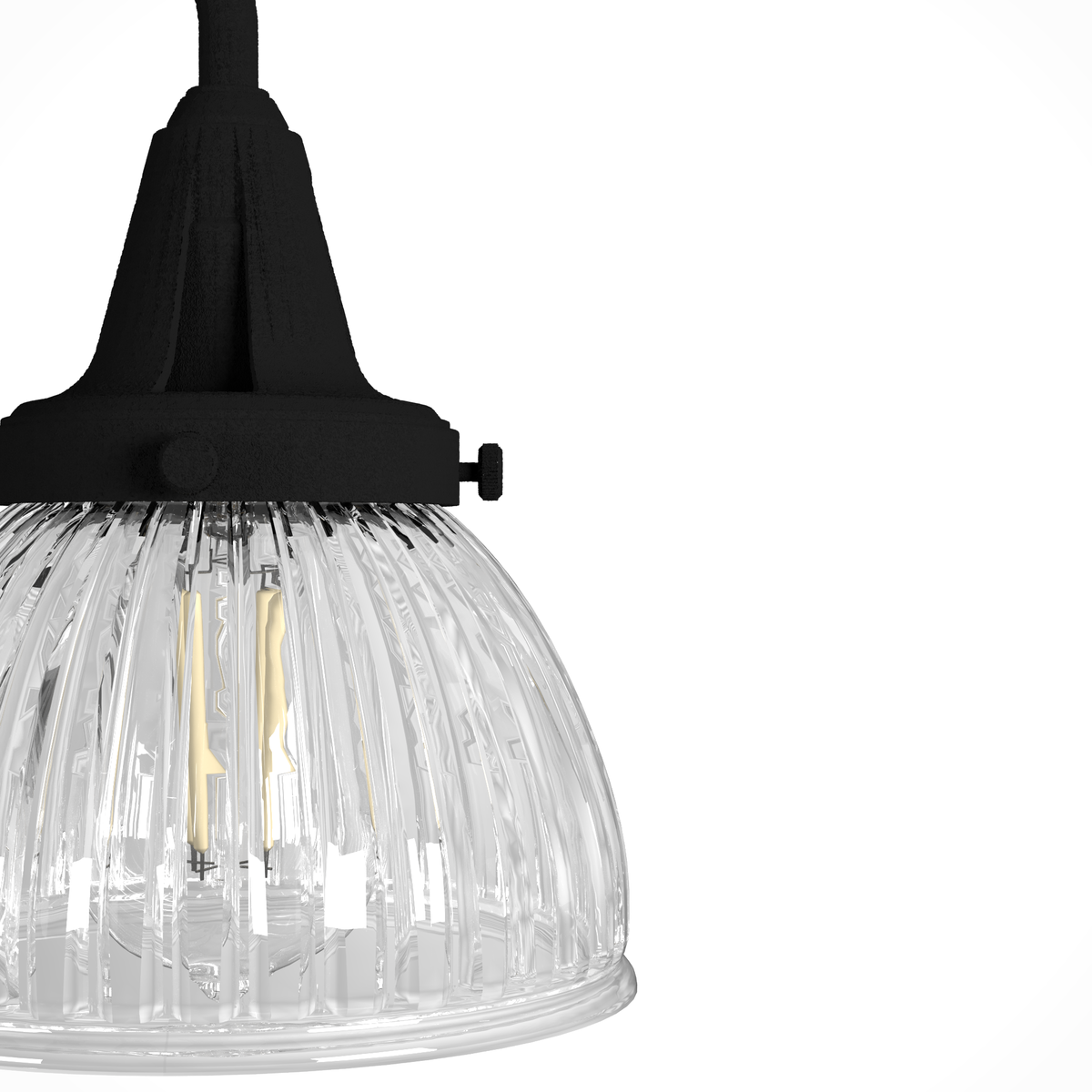 Cypress Grove 24.25-inch 3-light Natural Black Iron Vanity Light with Clear Holophane Glass
