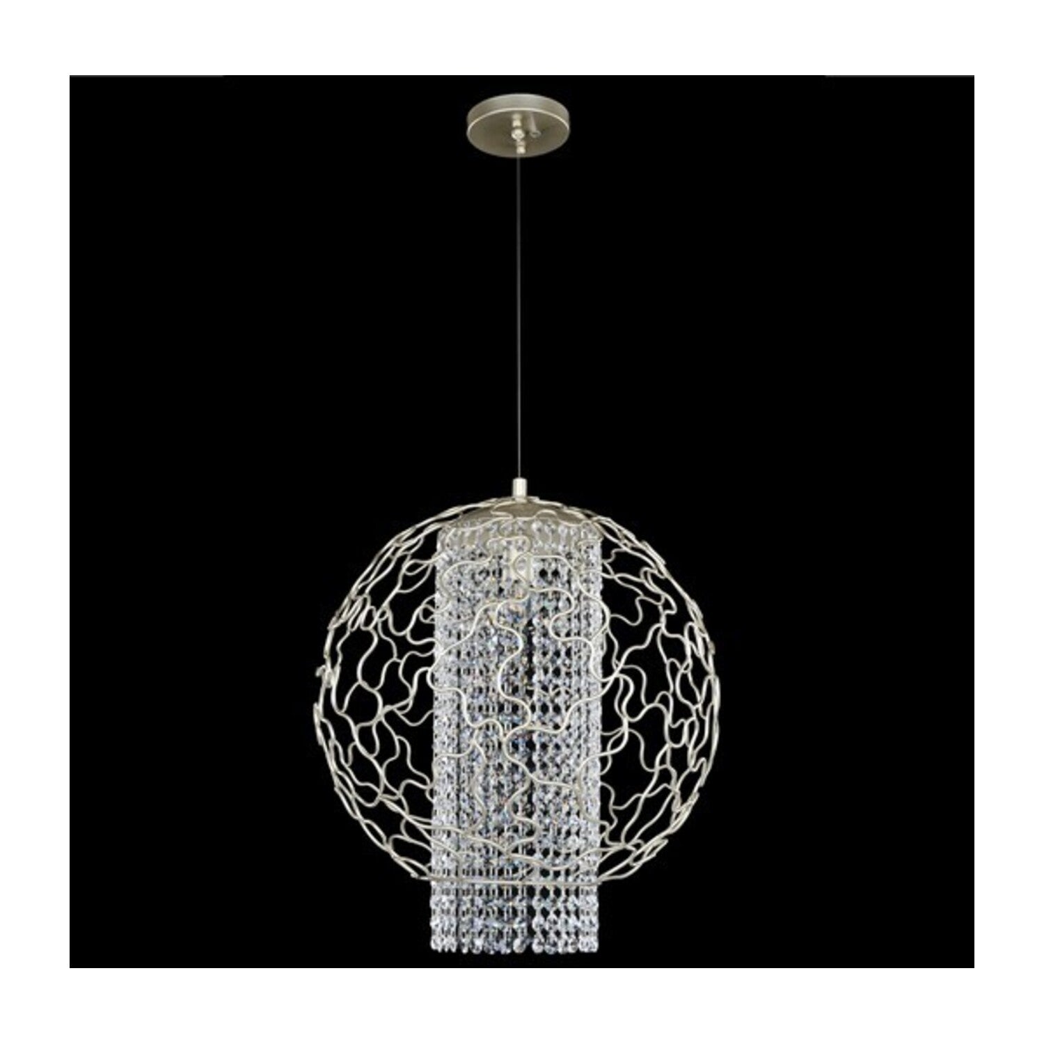 23'' Mundo 4 Light Tarnished Silver Pendant