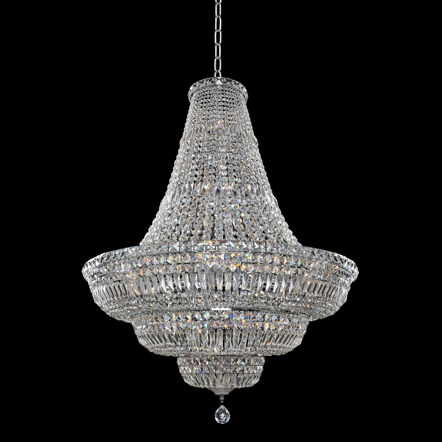52'' Betti 33 Light Chrome Chandelier