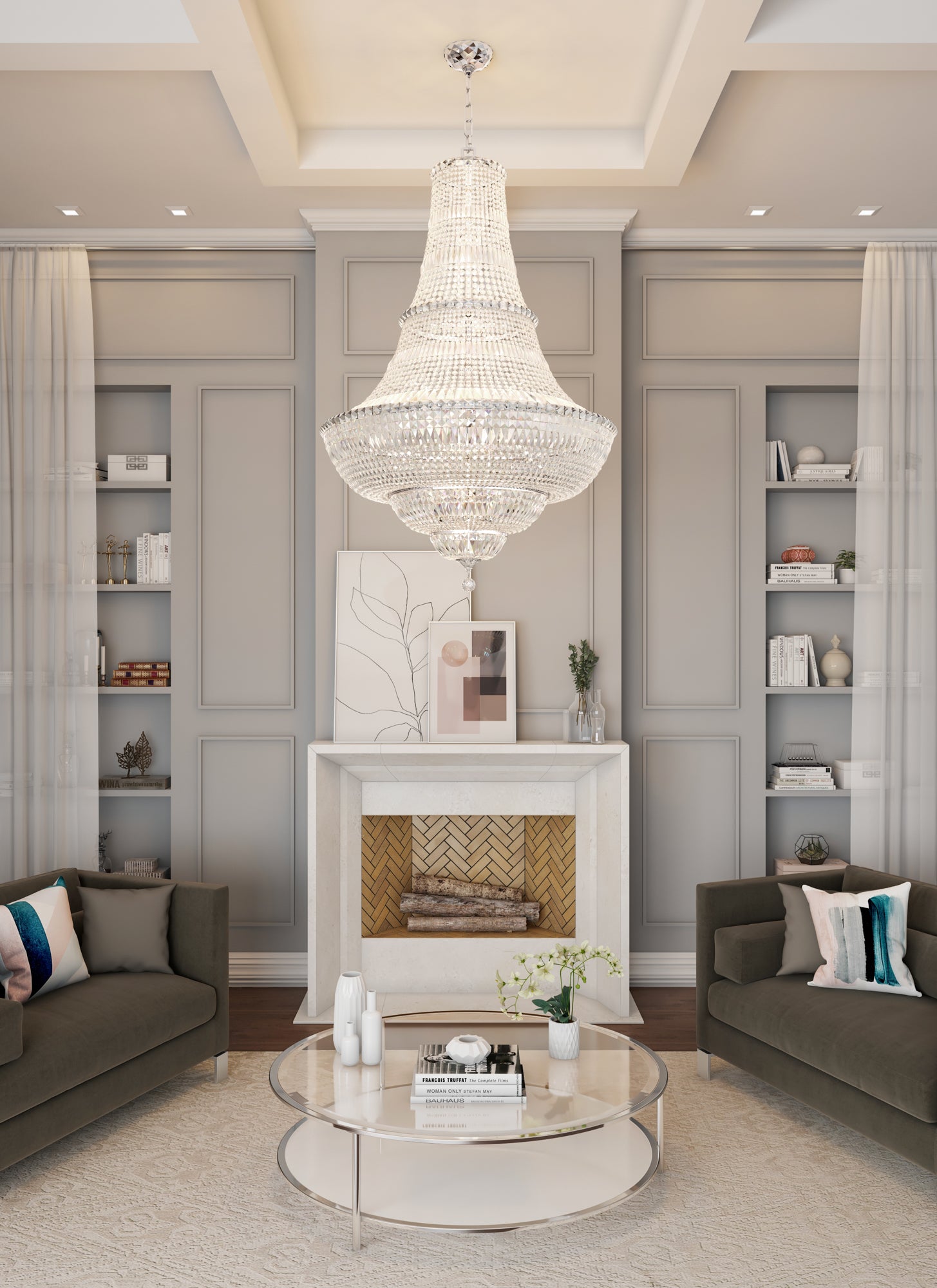 71'' Betti 56 Light Chrome Chandelier