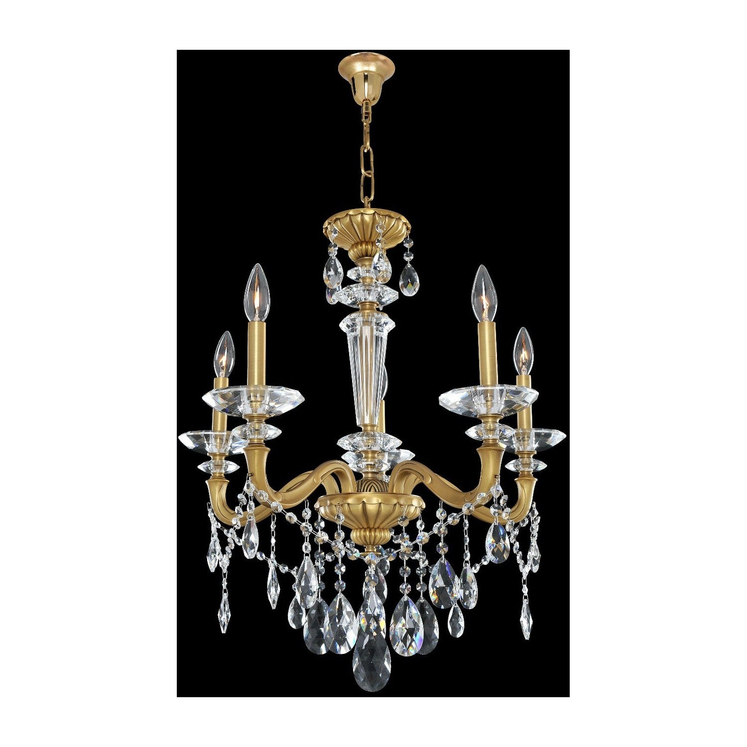 28.5'' Jolivet 5 Light Historic Brass Chandelier