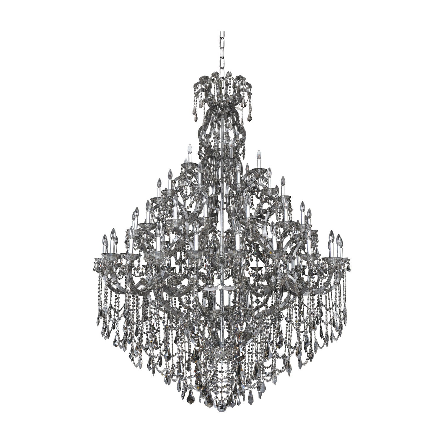 98.5'' Brahms 66 Light Chrome Tiered Chandelier