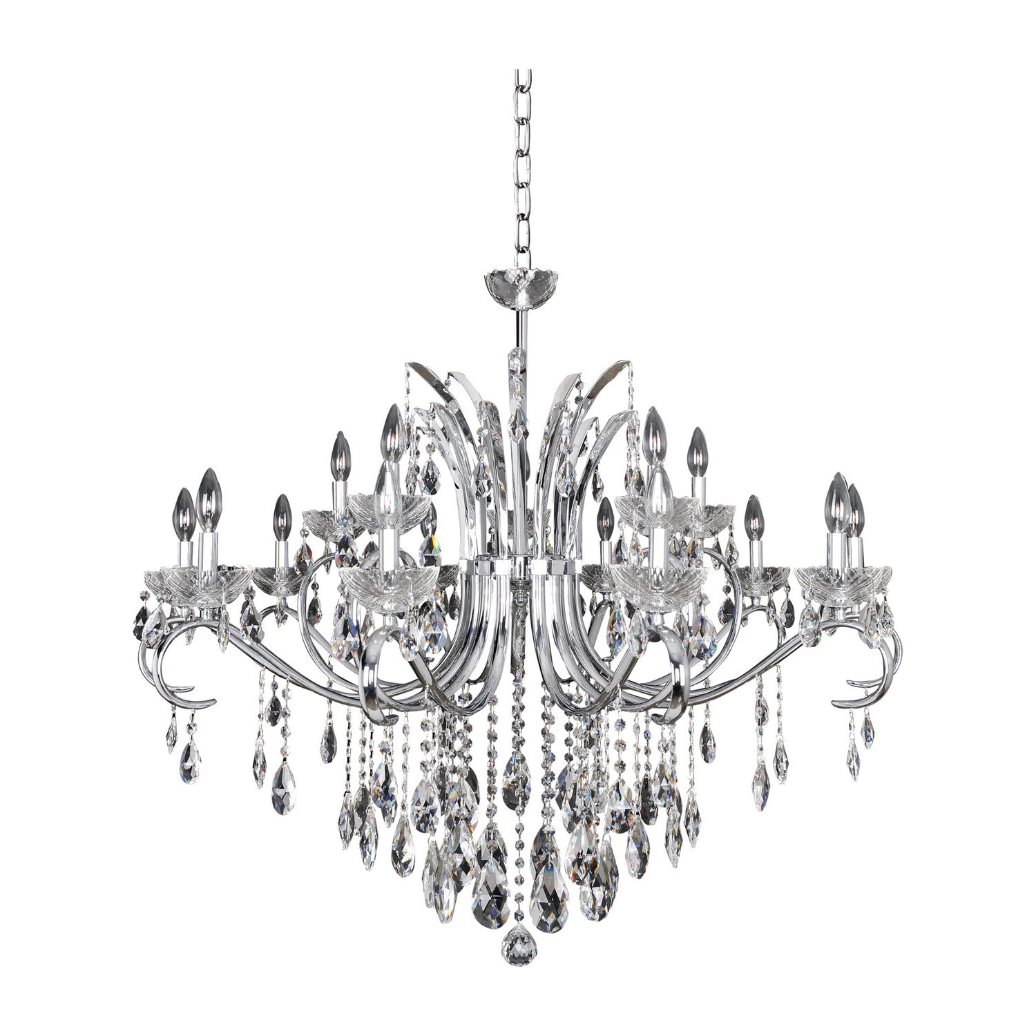 35'' Catalani 15 Light Chrome Chandelier