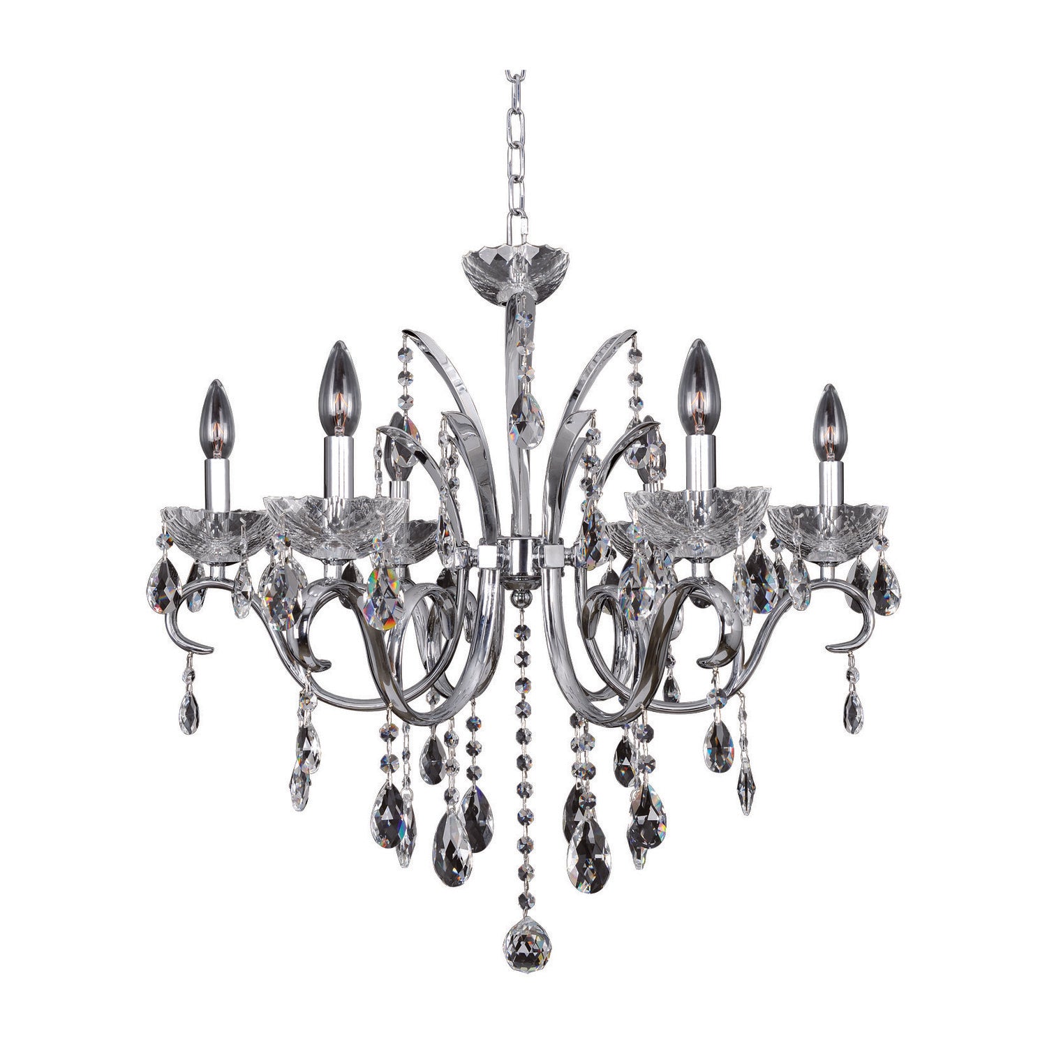 23'' Catalani 6 Light Chrome Chandelier