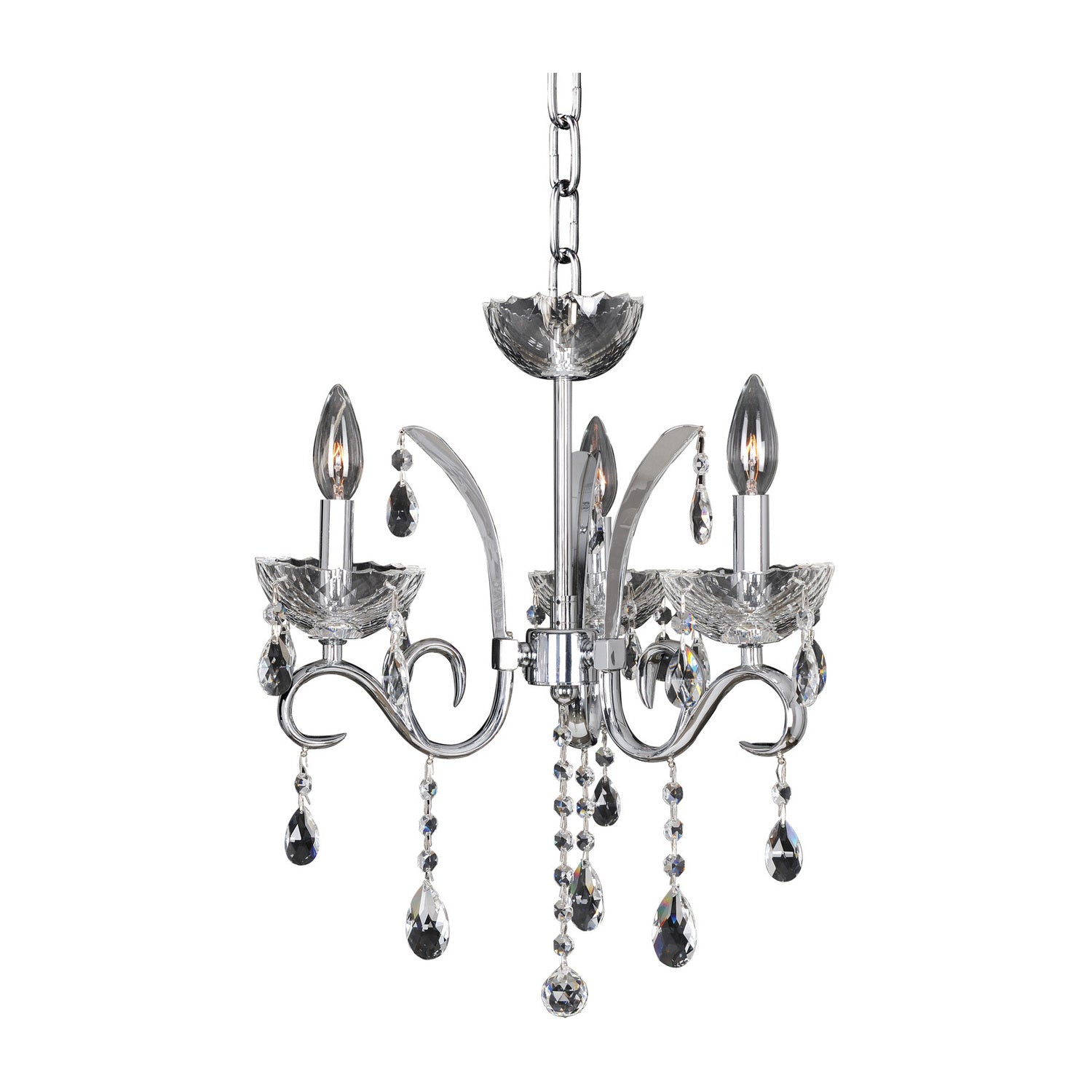16'' Catalani 3 Light Chrome Chandelier