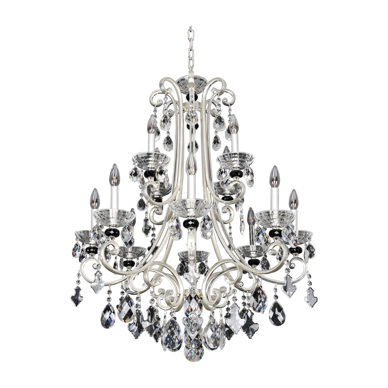32'' Bedetti 12 Light 2 Tone Silver Chandelier