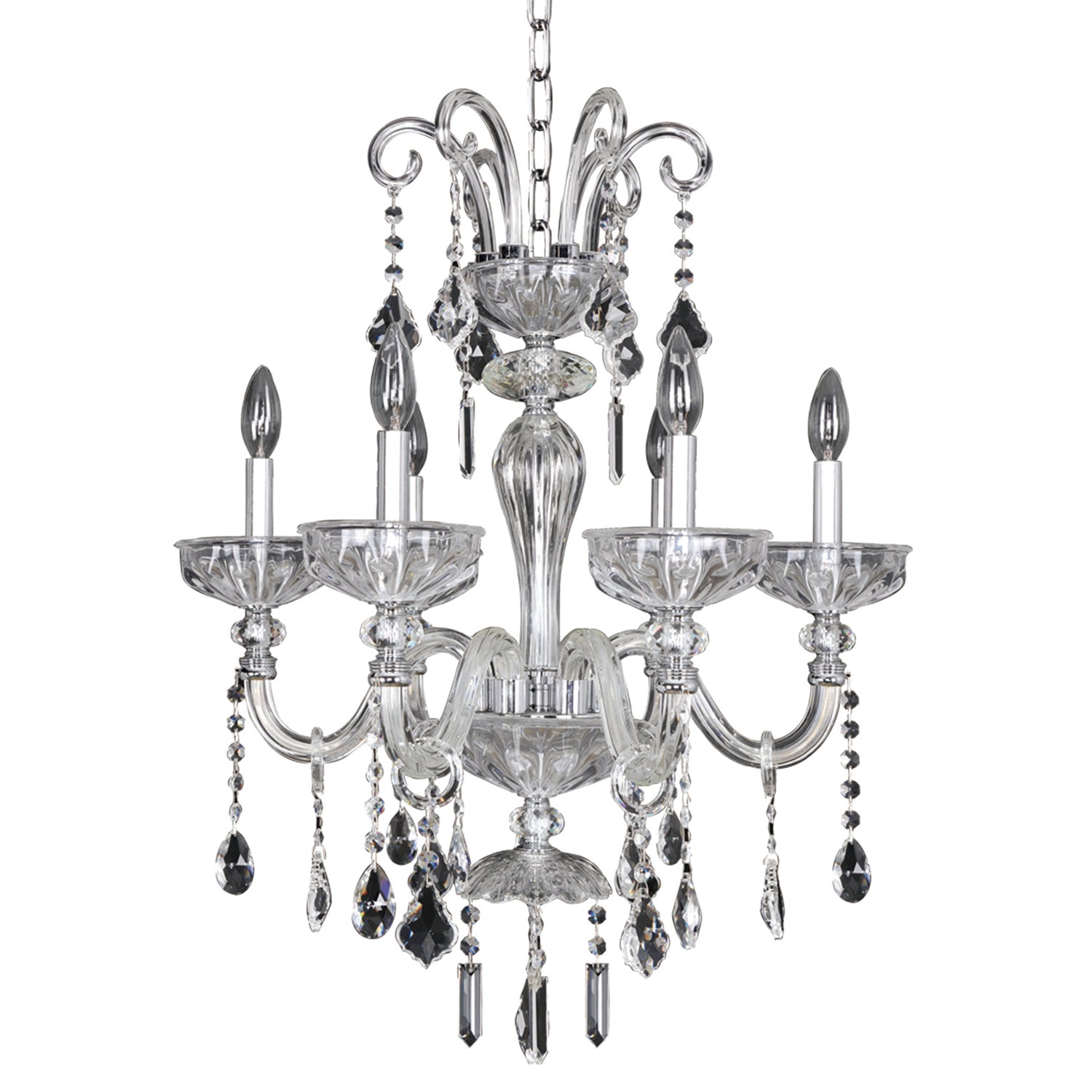 30'' Clovio 6 Light Chrome Chandelier