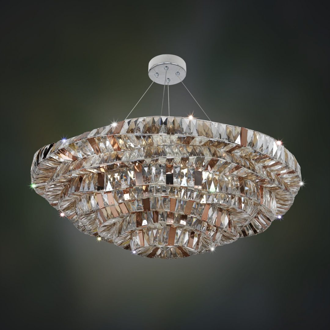 23'' Gehry 21 Light Chrome Chandelier