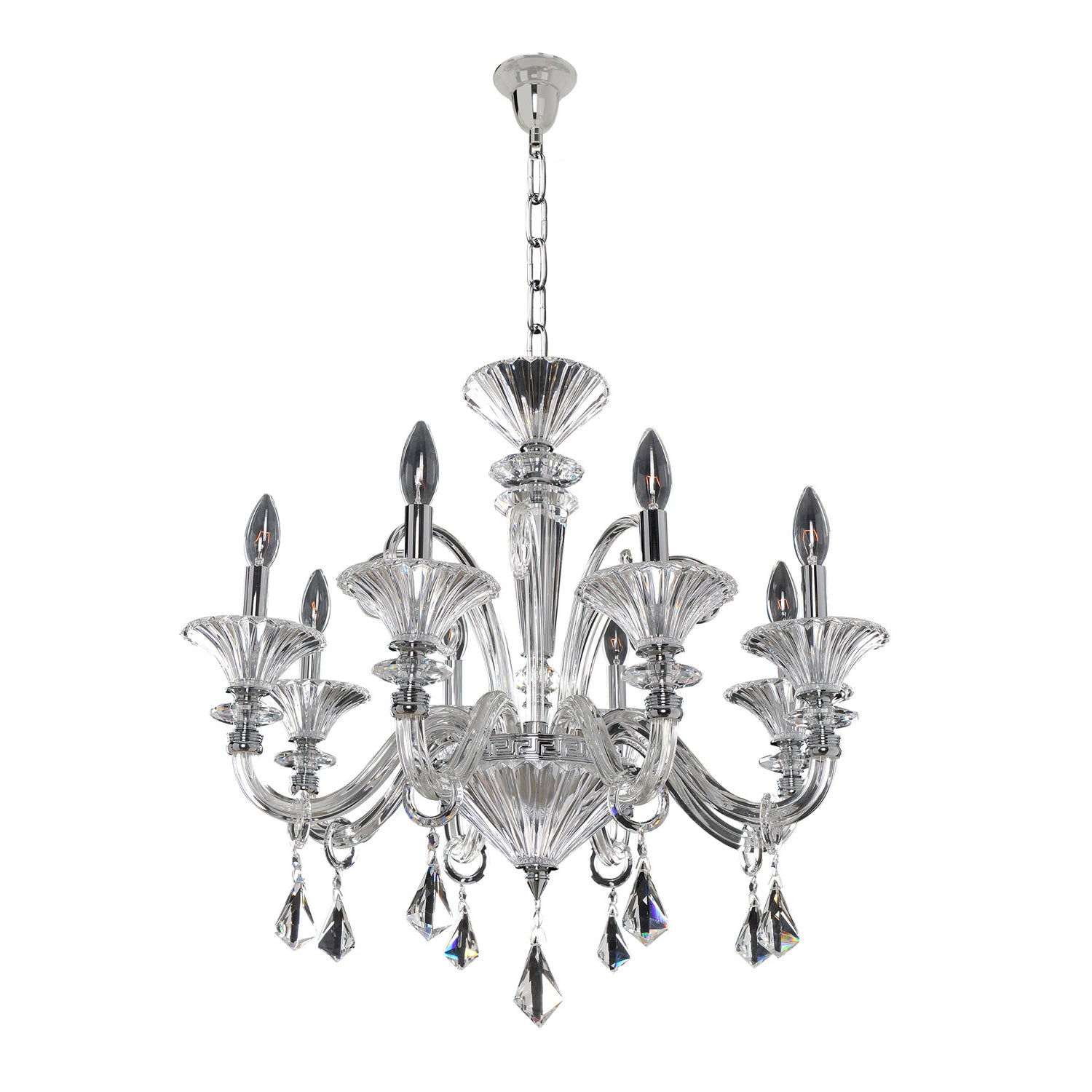 28.5'' Chauvet 8 Light Chrome Chandelier