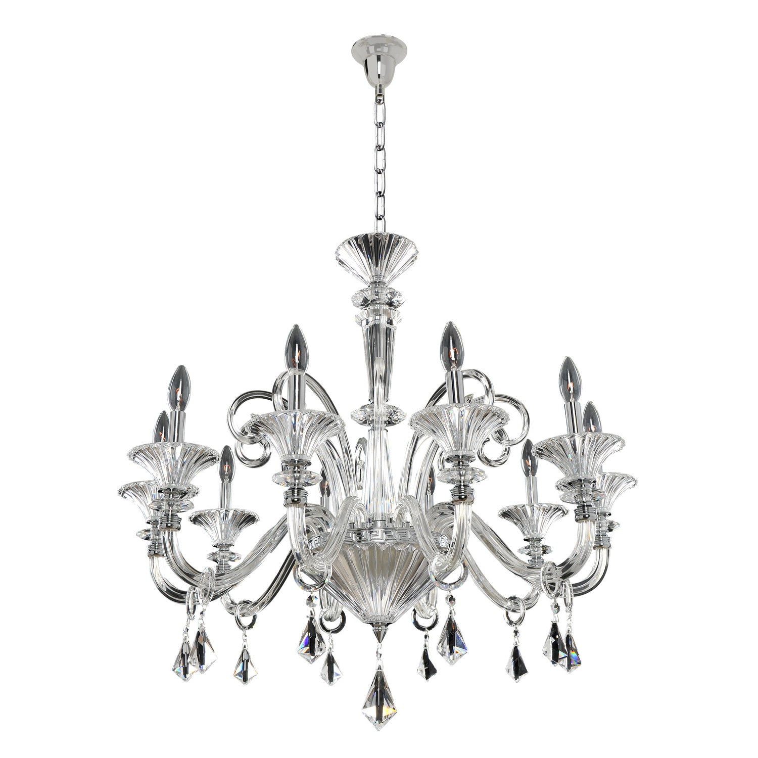 37'' Chauvet 10 Light Chrome Chandelier