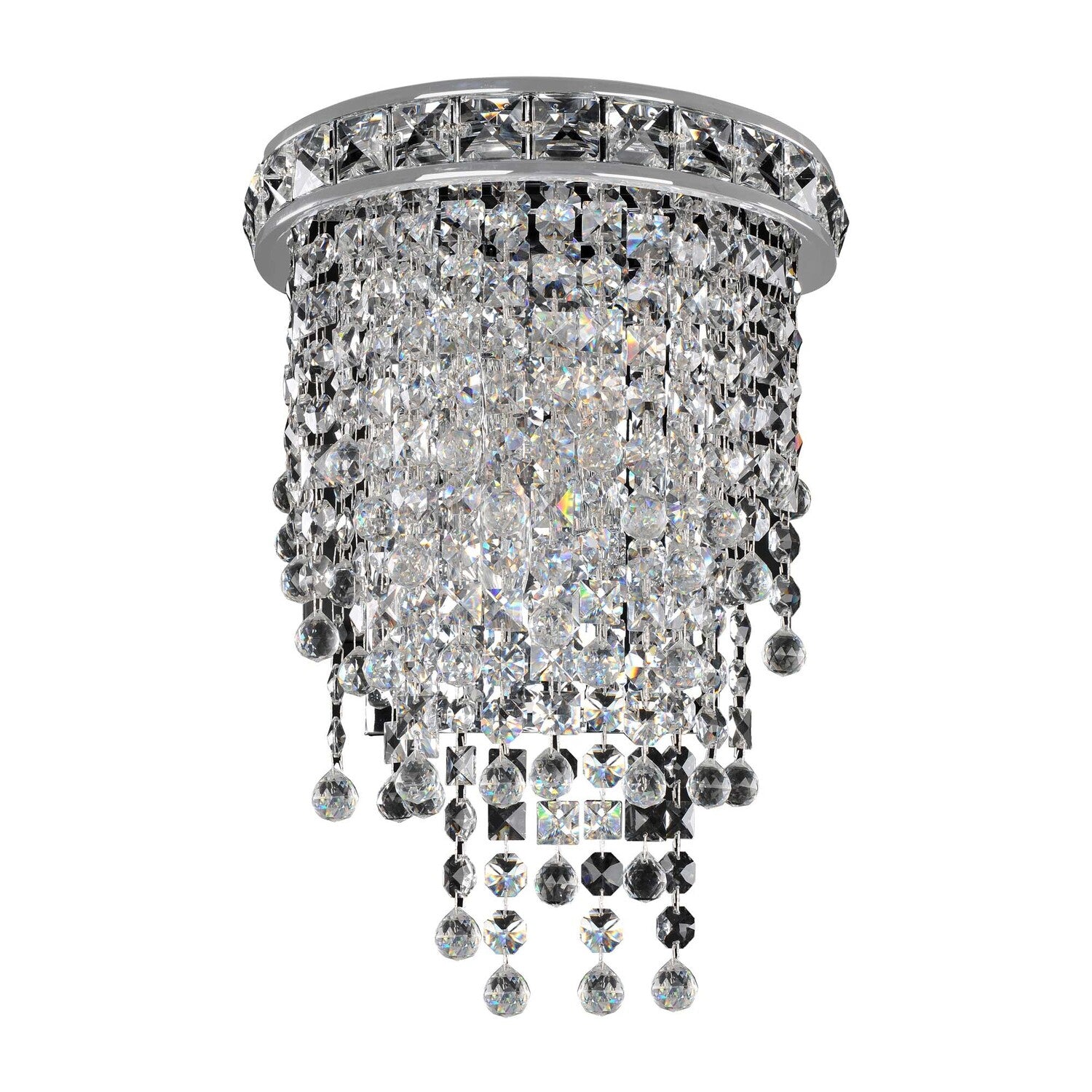 12'' Cascata 2 Light Chrome Wall Sconce