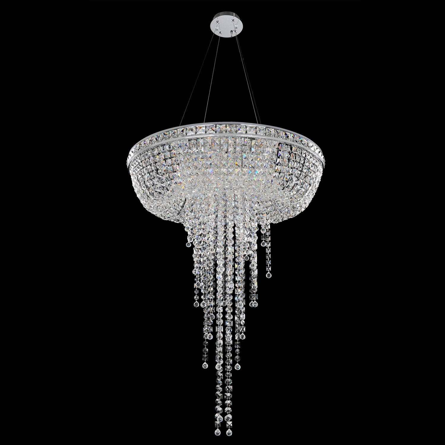 42'' Cascata 8 Light Chrome Chandelier