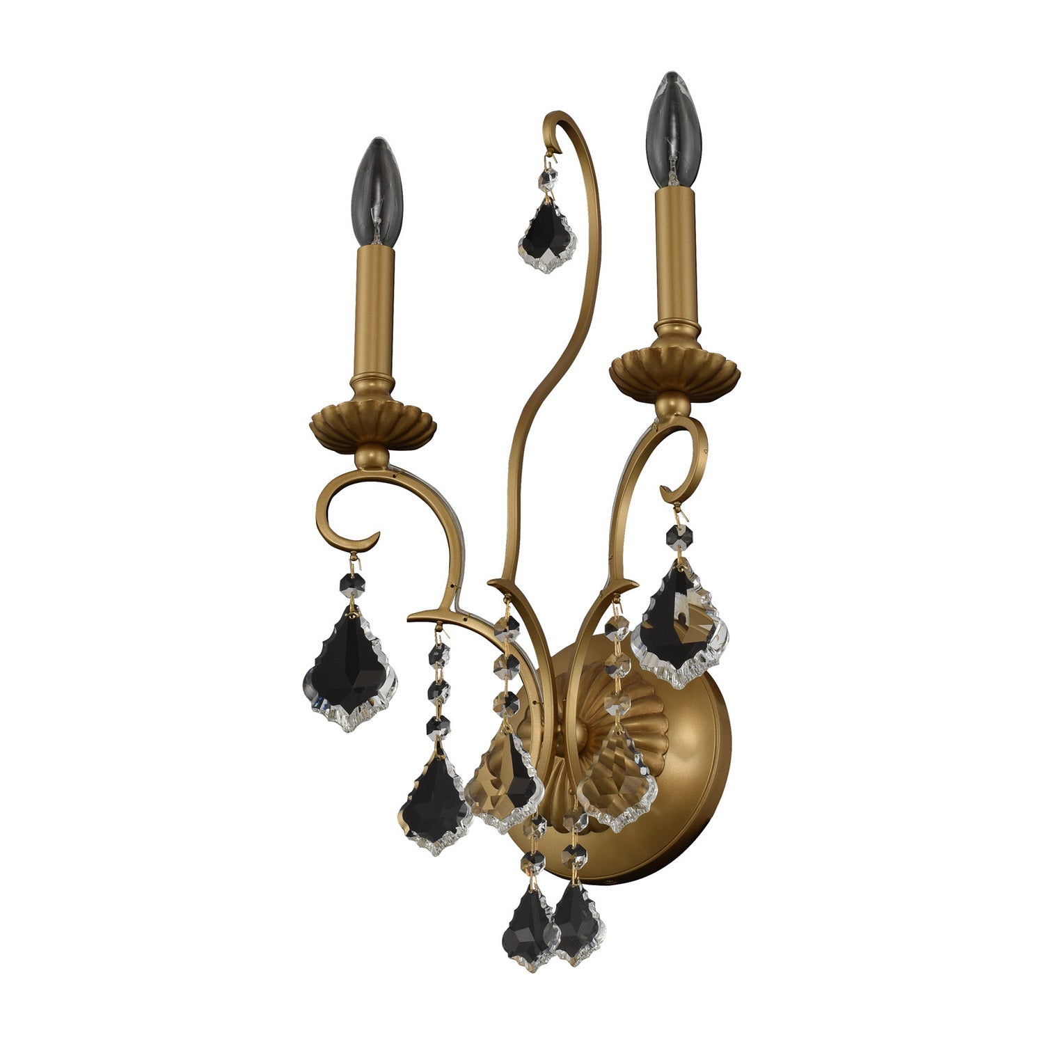 11'' Elise 2 Light Gold Patina Wall Sconce
