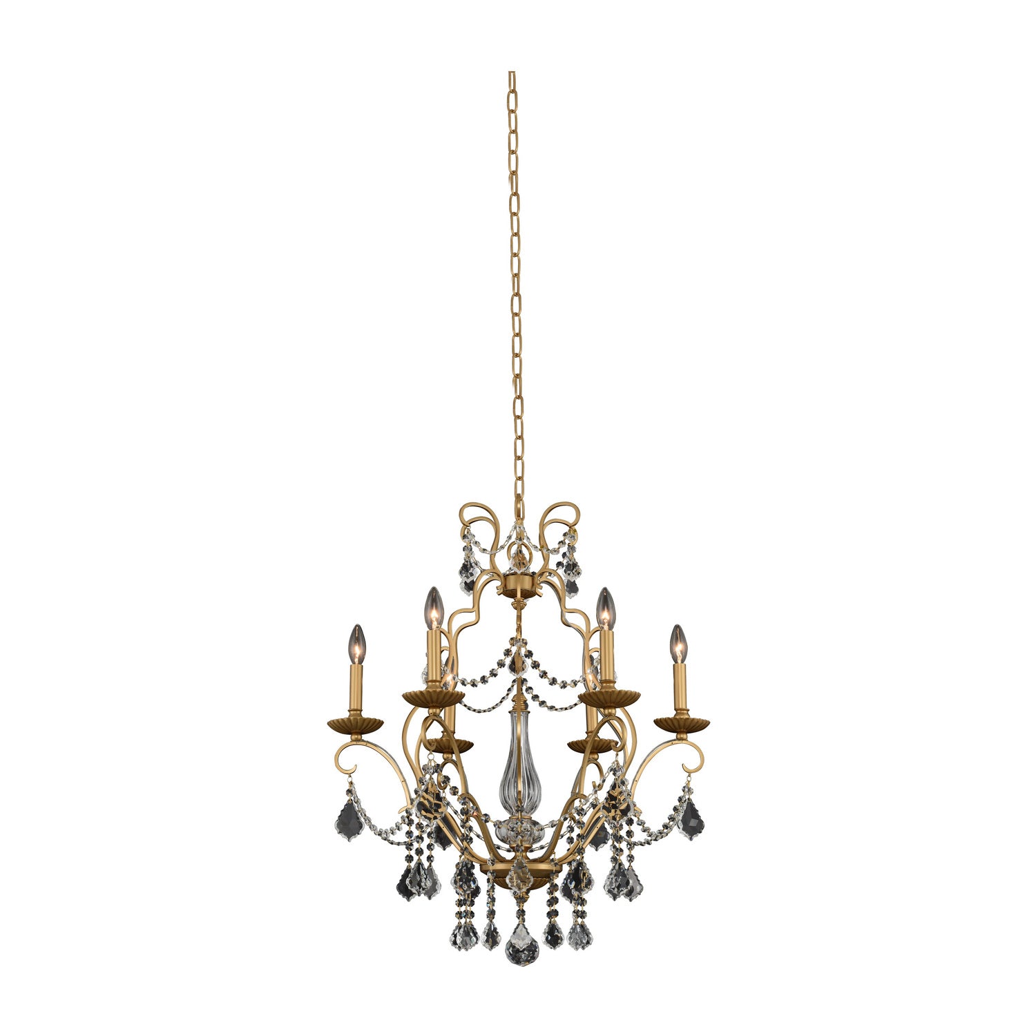 33'' Elise 6 Light Gold Patina Chandelier