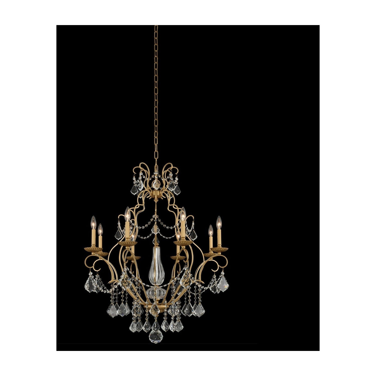 39'' Elise 8 Light Gold Patina Chandelier
