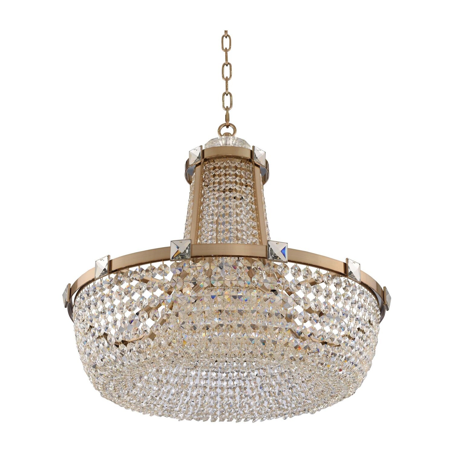 28'' Impero 12 Light Brushed Champagne Gold Chandelier