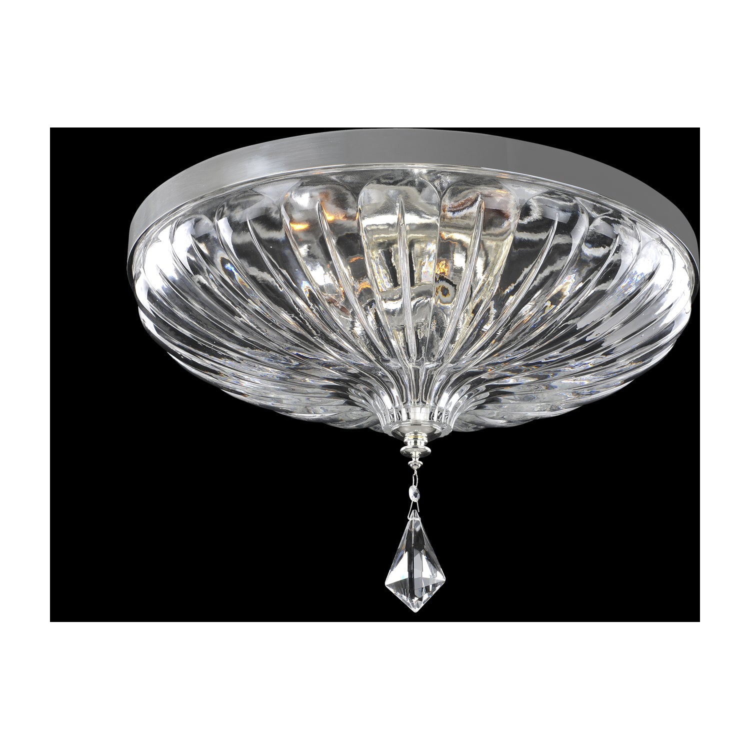 13'' Orecchini 4 Light 2 Tone Silver Flush Mount
