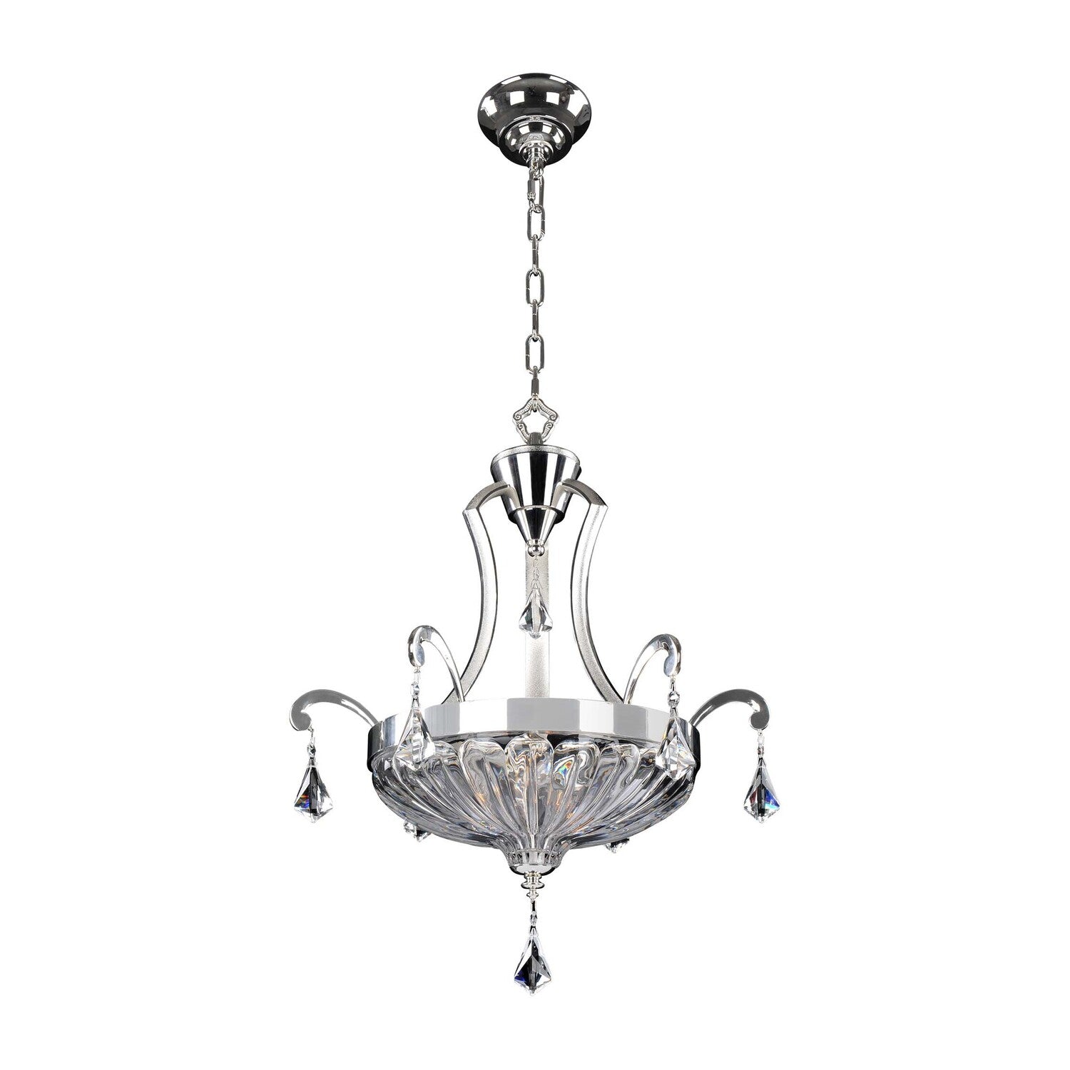32'' Orecchini 3 Light 2 Tone Silver Pendant