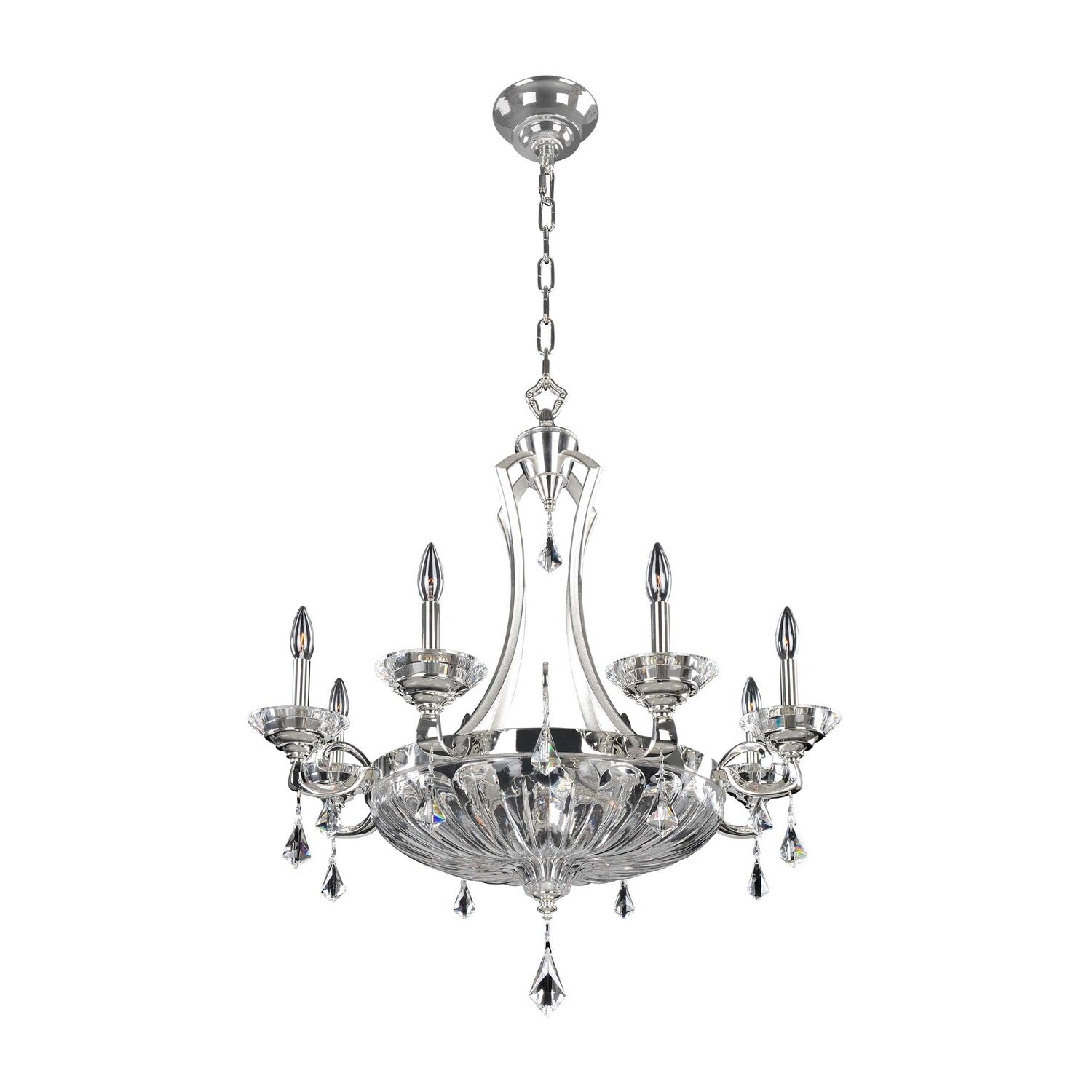 43'' Orecchini 12 Light 2 Tone Silver Chandelier