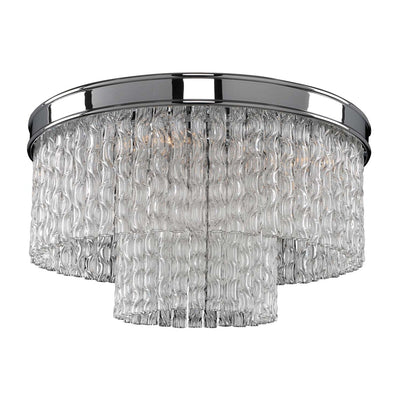 12'' Savena 5 Light Chrome Flush Mount