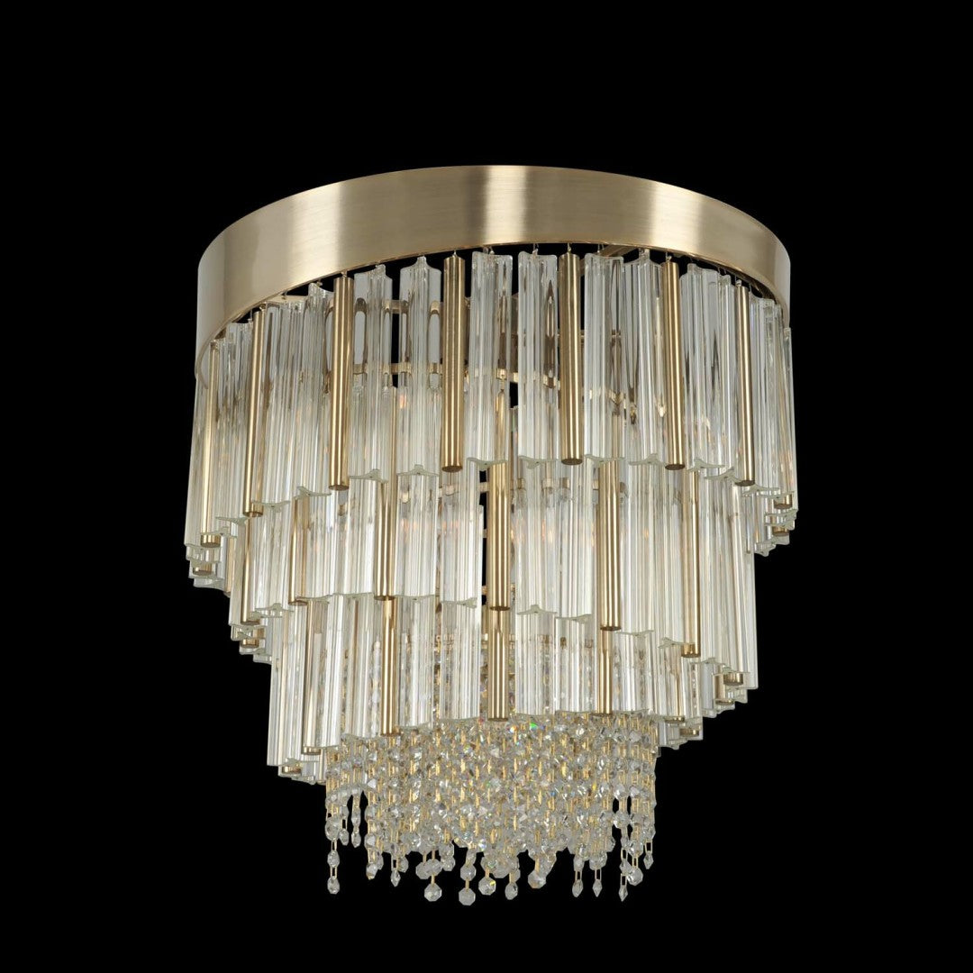 21'' Espirali 6 Light Brushed Champagne Gold Chandelier
