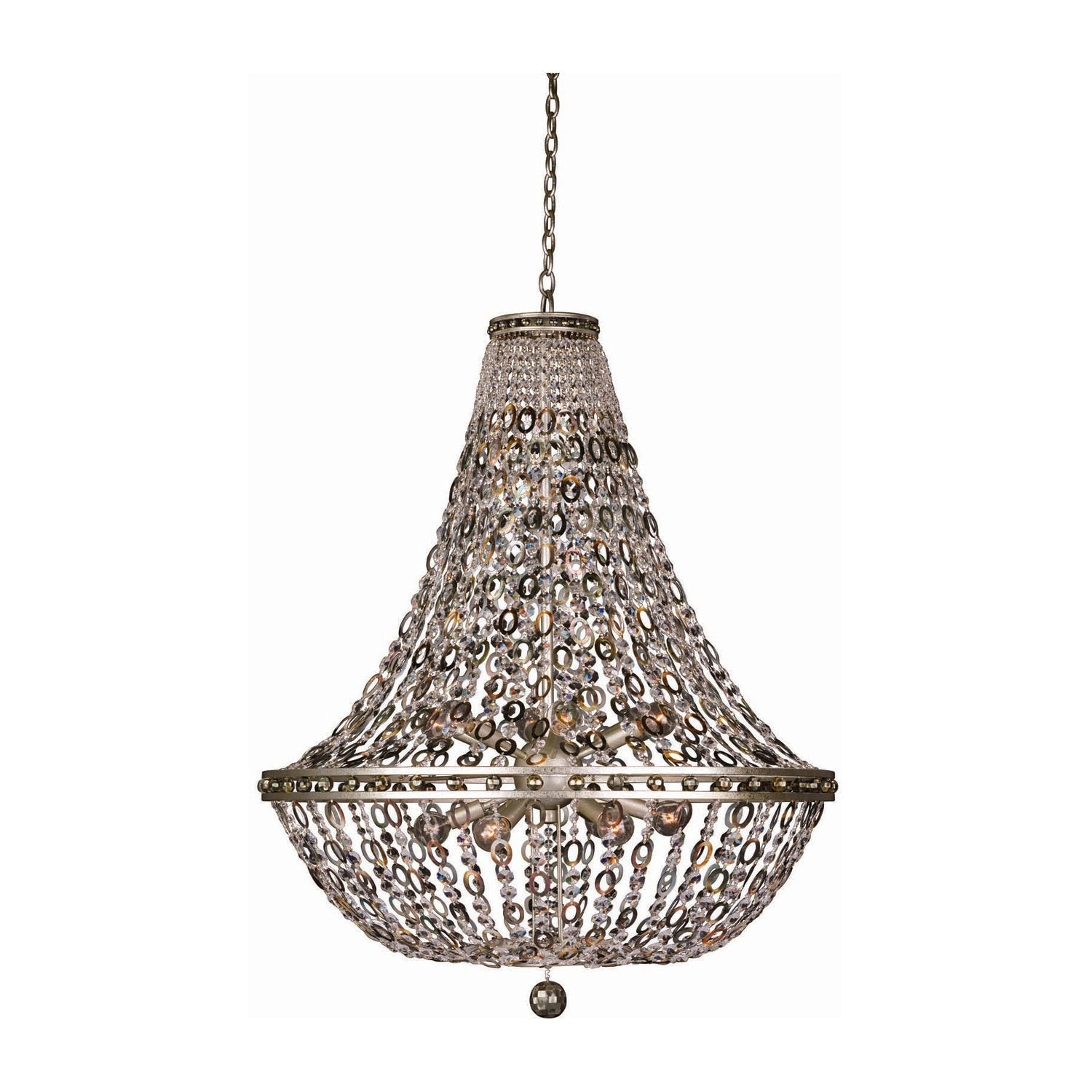 42'' Lucia 12 Light Vintage Silver Leaf Chandelier