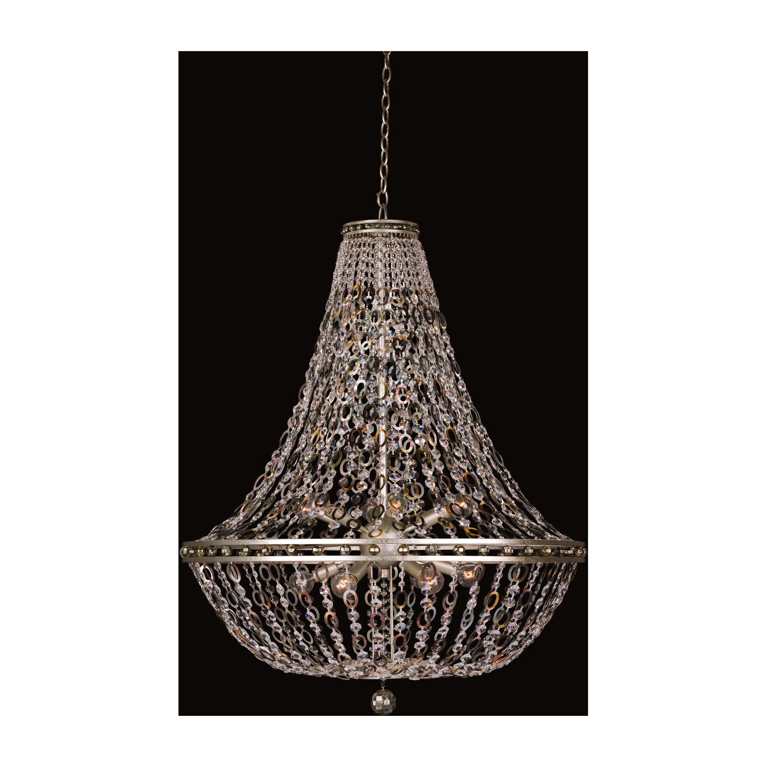 42'' Lucia 12 Light Vintage Silver Leaf Chandelier