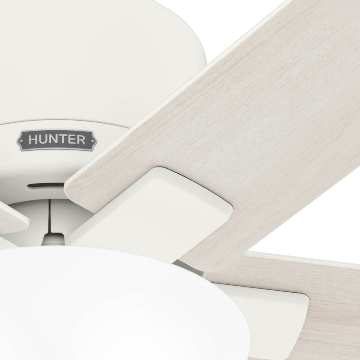 44 inch Fitzgerald Matte White Low Profile Ceiling Fan with LED Light Kit and Pull Chain