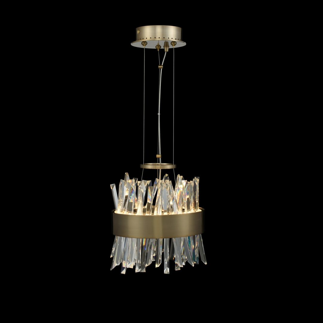 10'' Glacier 1 Light Brushed Champagne Gold Pendant