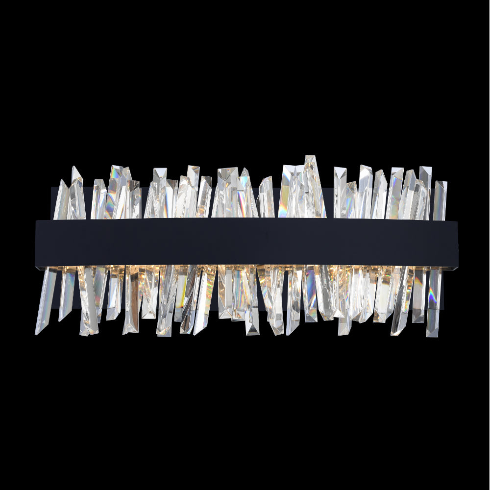 18'' Glacier 1 Light Matte Black (fluorocarbon) Vanity Light