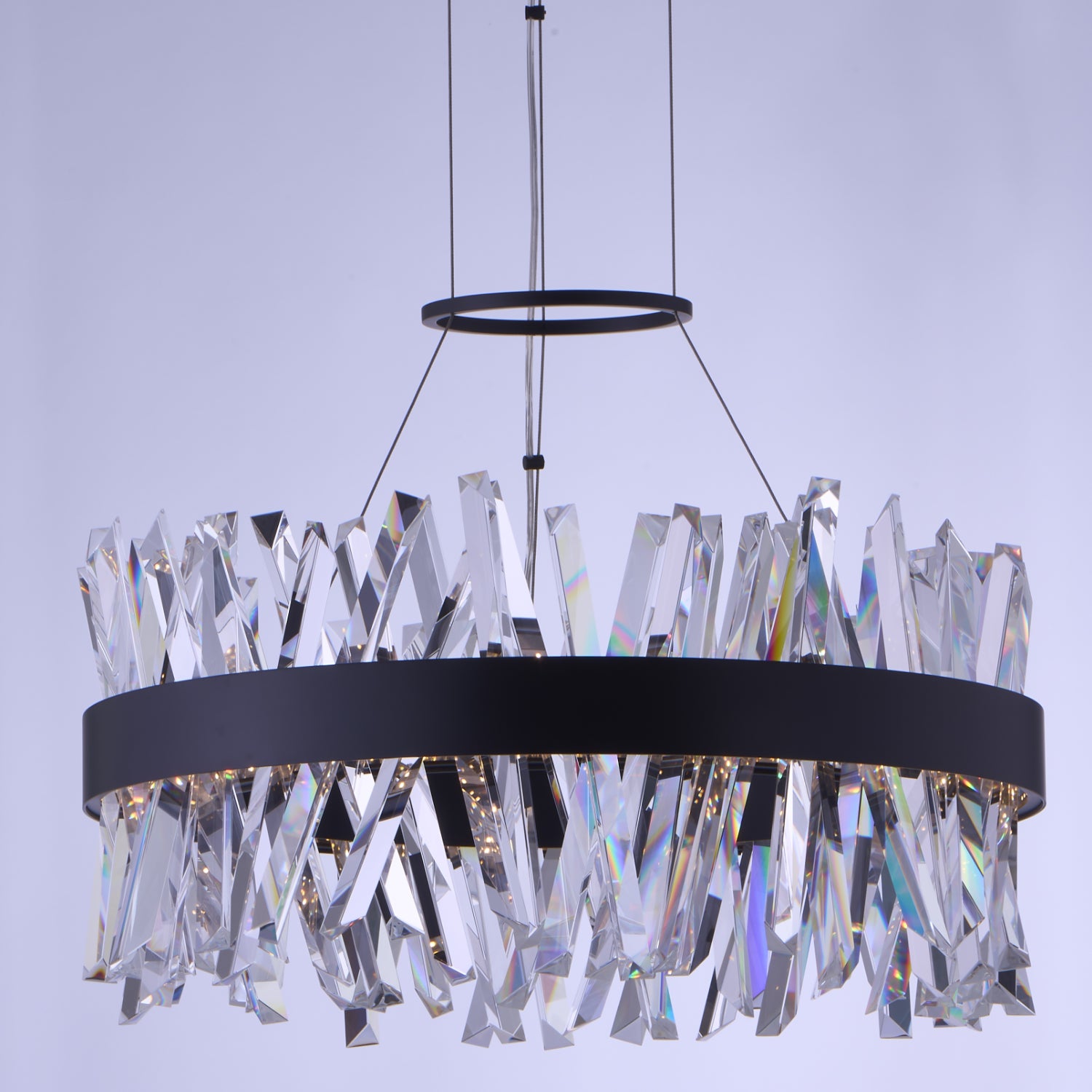 13.5'' Glacier 1 Light Matte Black (fluorocarbon) Chandelier