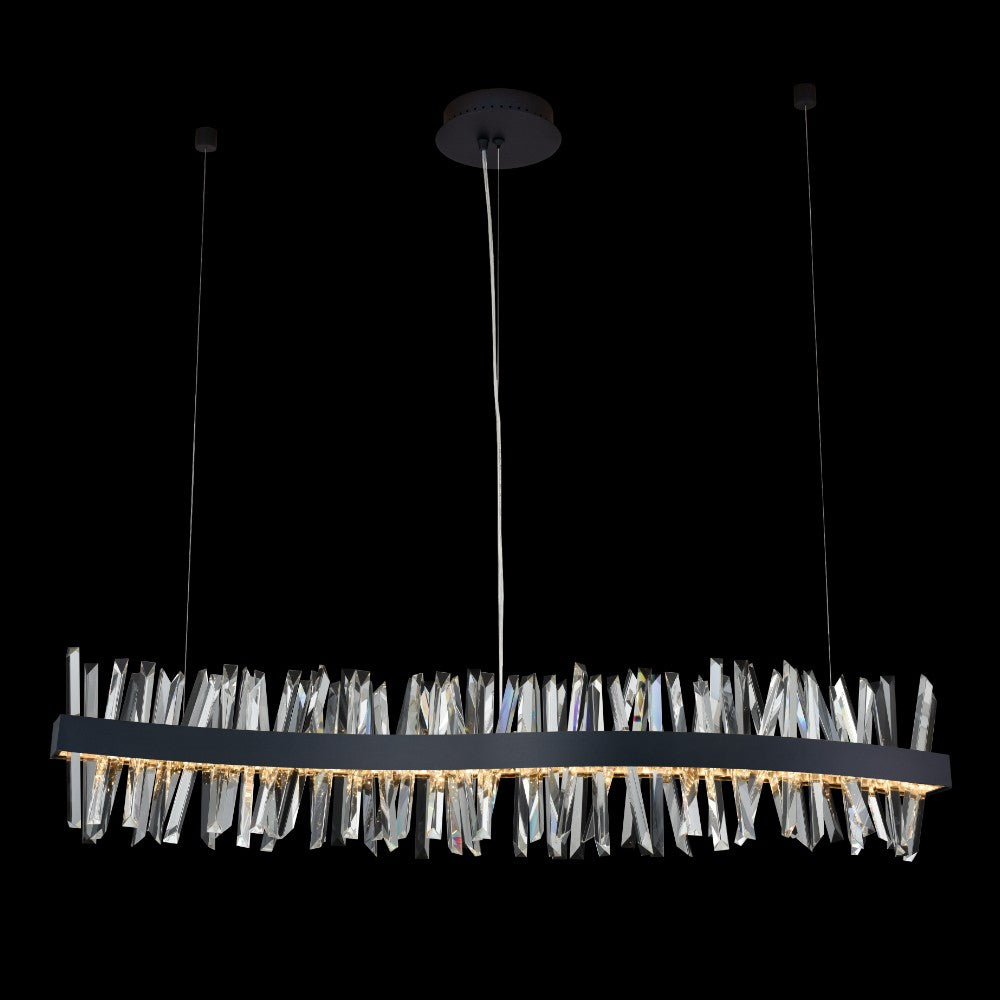 16'' Glacier 1 Light Matte Black (fluorocarbon) Linear Pendant