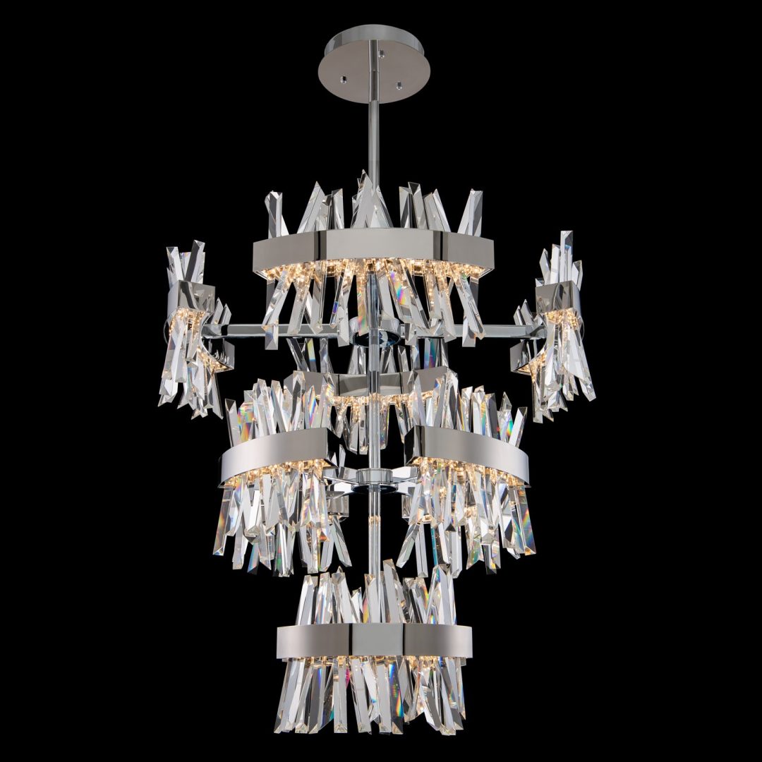 49'' Glacier 1 Light Chrome Tiered Chandelier