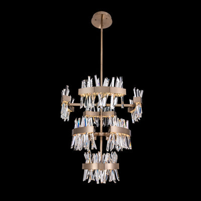 49'' Glacier 1 Light Brushed Champagne Gold Tiered Chandelier