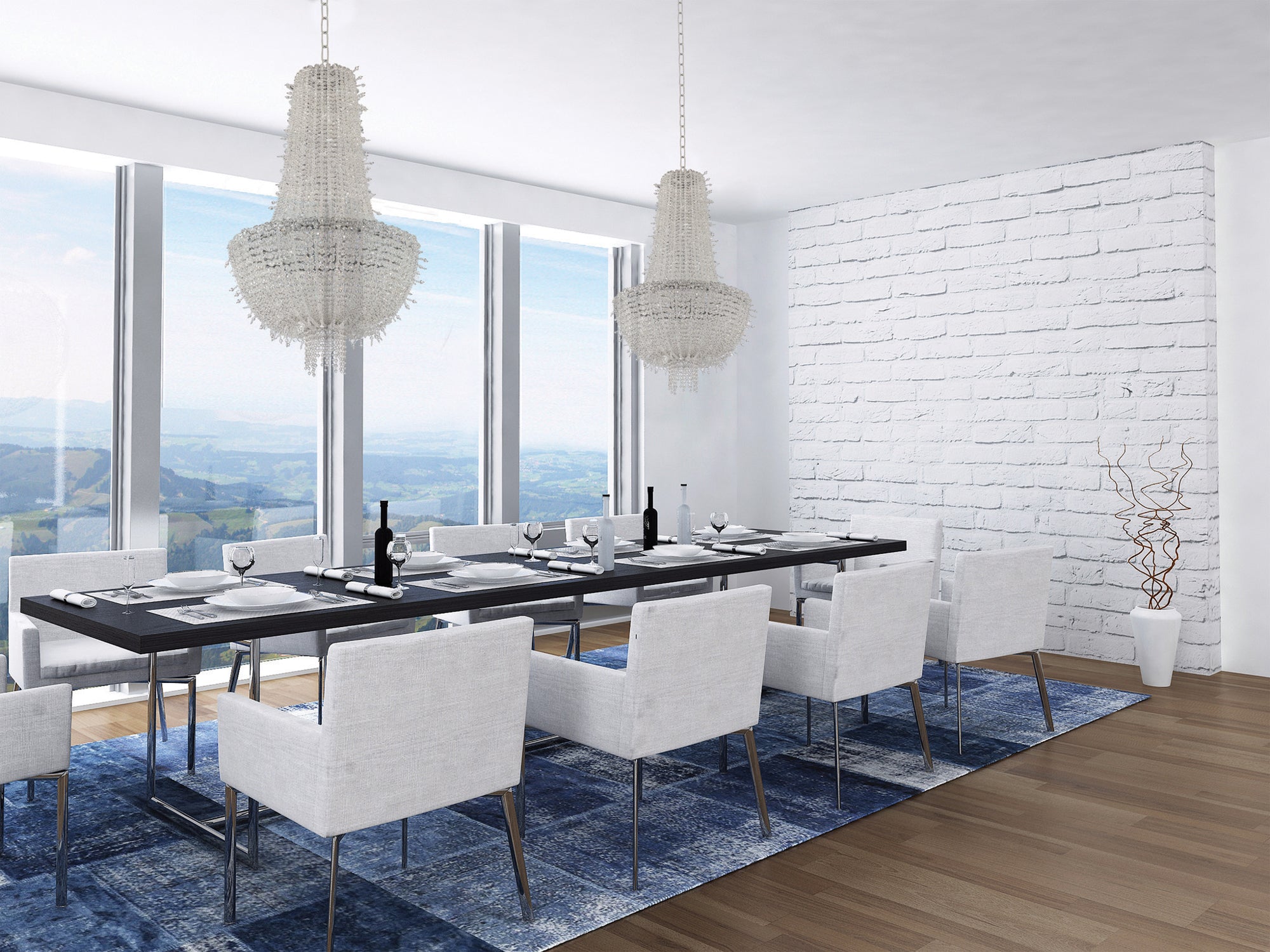41'' Cielo 12 Light Chrome Chandelier