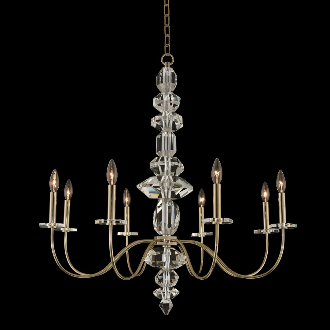 36'' Bolivar 8 Light Champagne Gold Chandelier