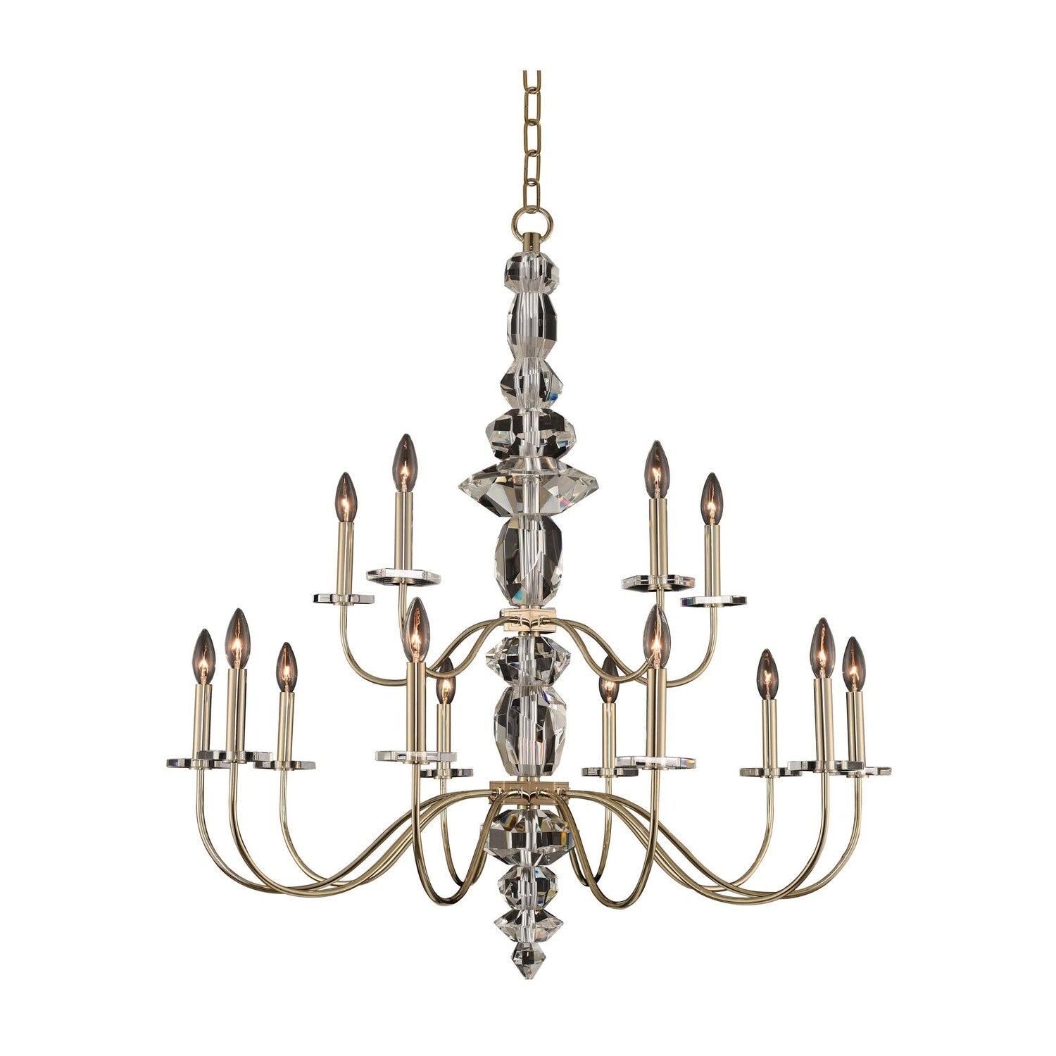 40'' Bolivar 15 Light Champagne Gold Tiered Chandelier