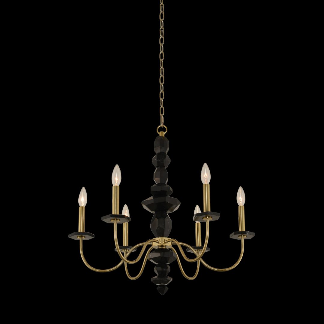 24.5'' Piedra 6 Light Brushed Brass Chandelier
