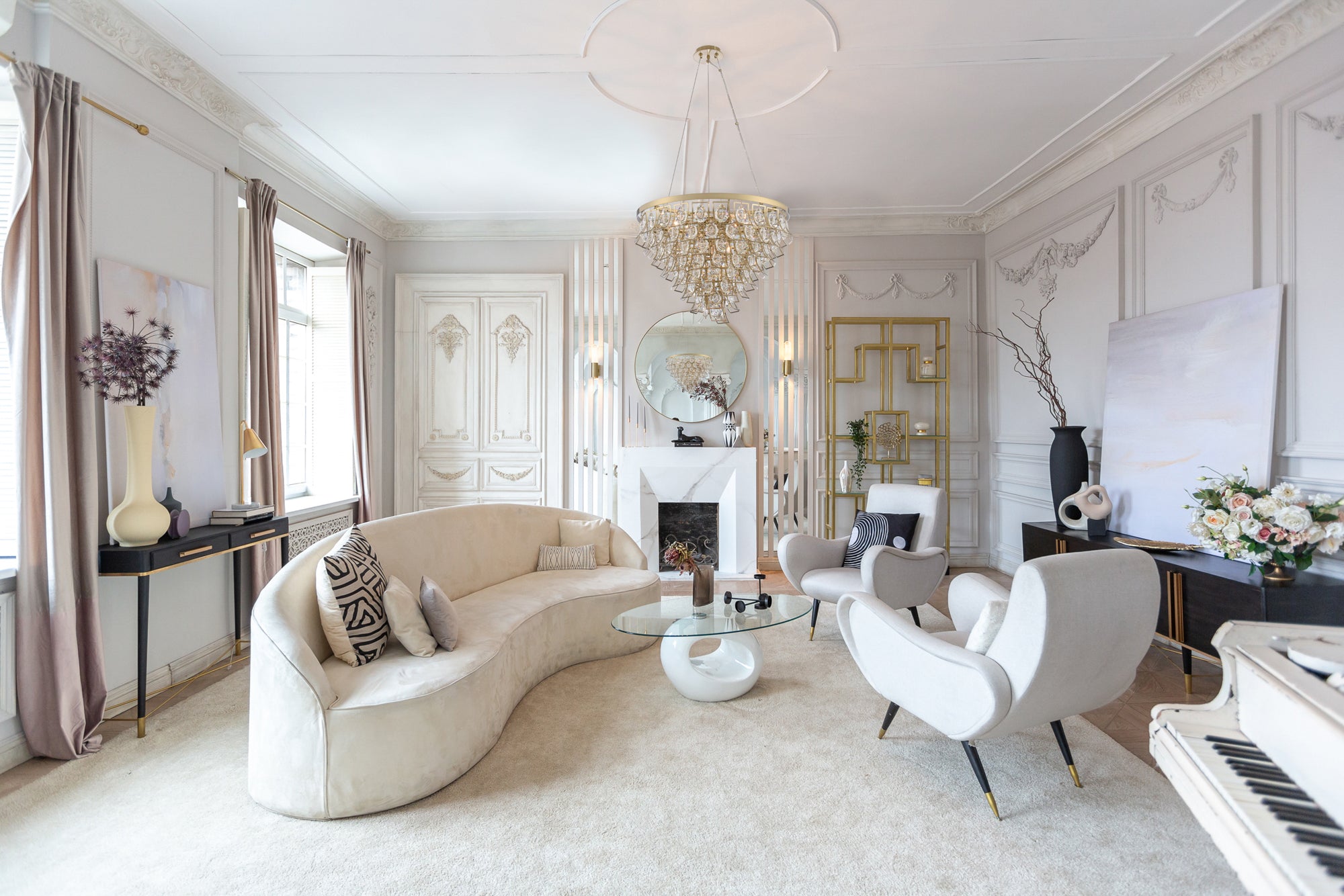 19'' Carmella 9 Light Brushed Brass Chandelier