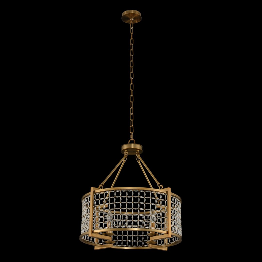 26'' Verona 4 Light Brushed Pearlized Brass Chandelier