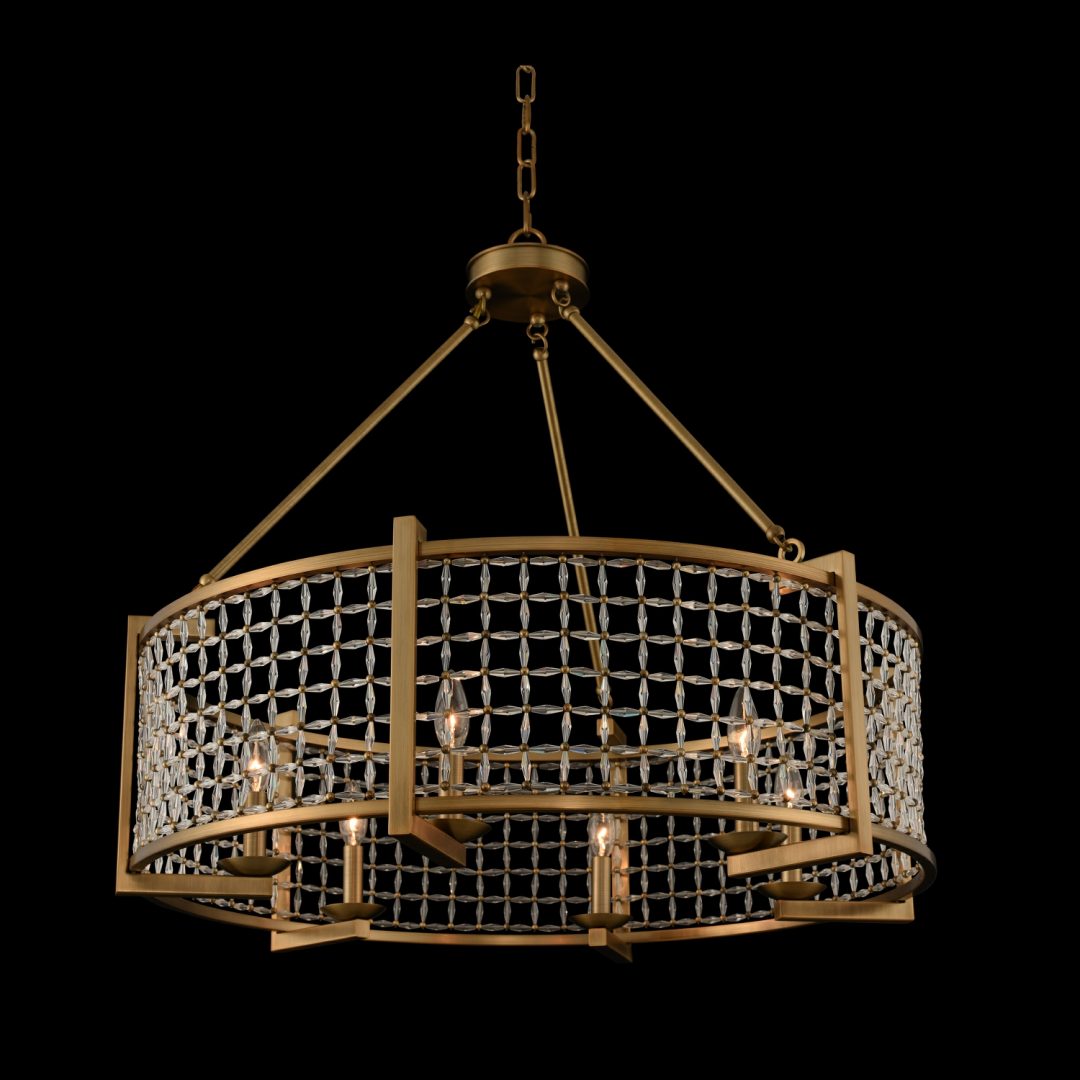 31'' Verona 6 Light Brushed Pearlized Brass Chandelier