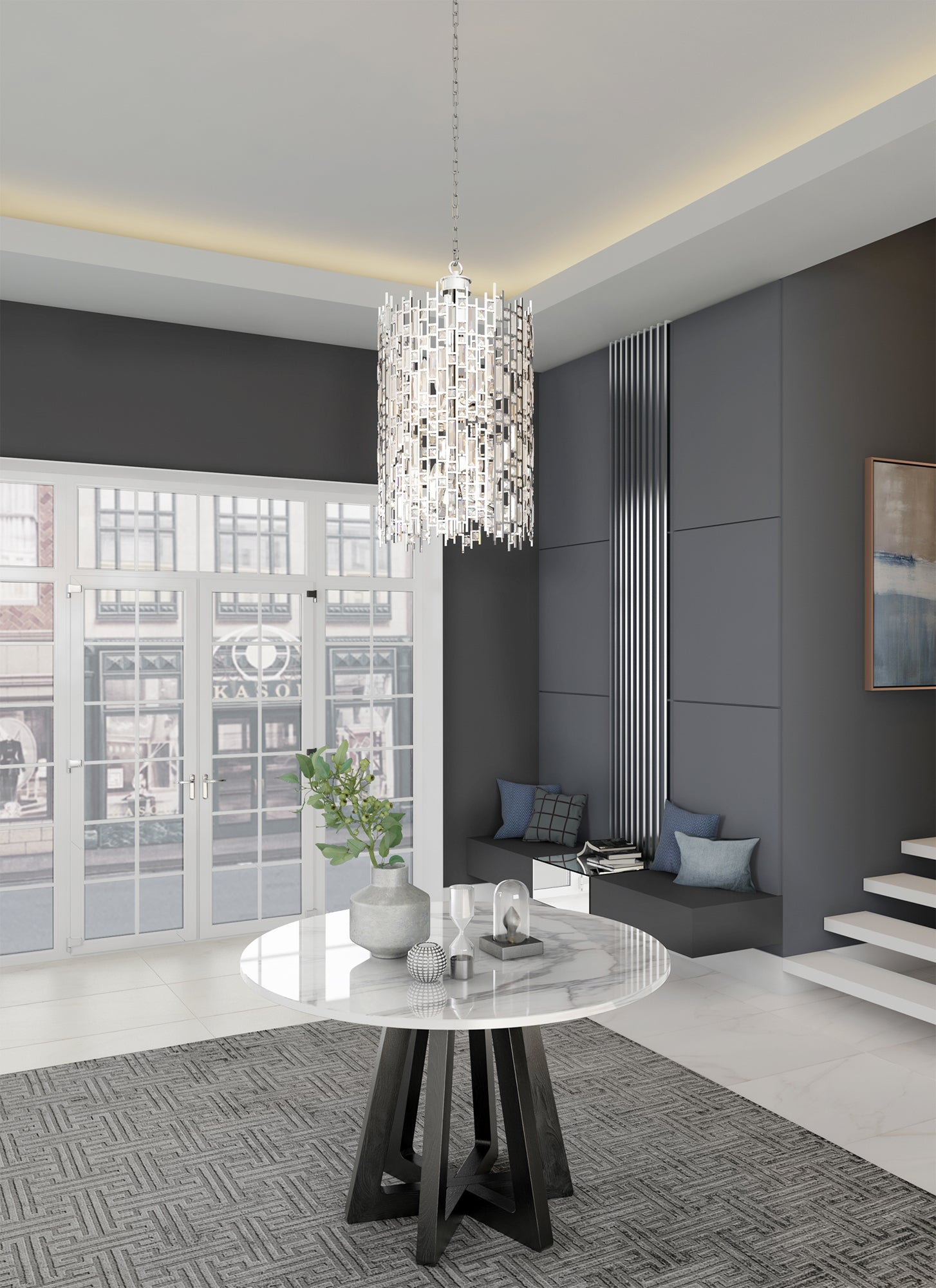 36'' Fonseca 8 Light Chrome Chandelier