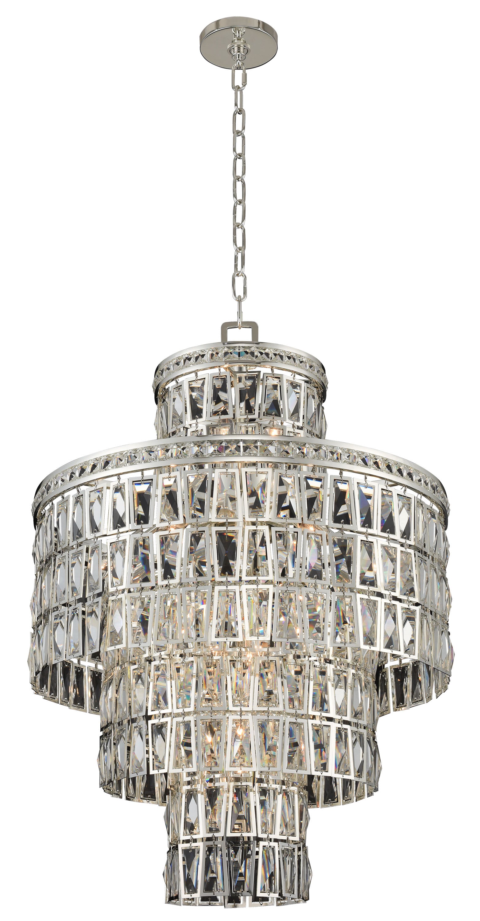 34'' Kasturi 13 Light Silver Pendant