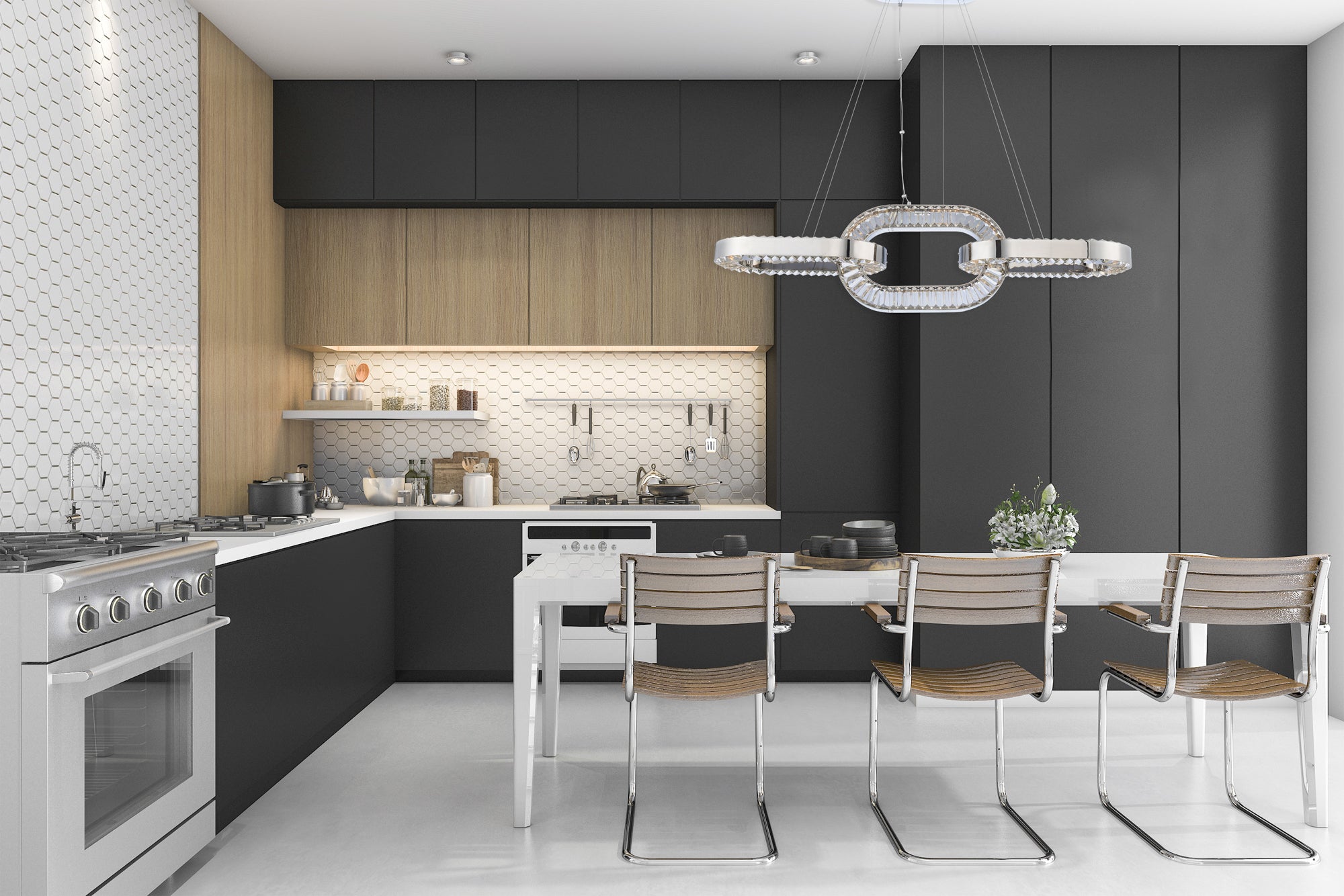 20'' Catena 1 Light Chrome Linear Pendant